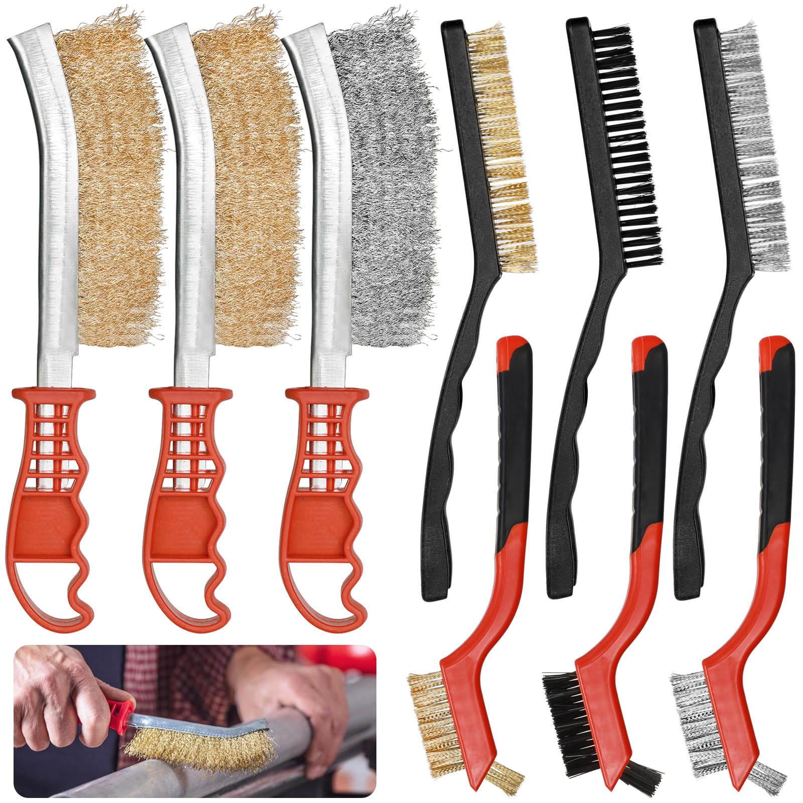 Set Spazzole Acciaio 9 Pezzi - Per Pulizia Ruggine, Vernice E Grasso - Foto 7