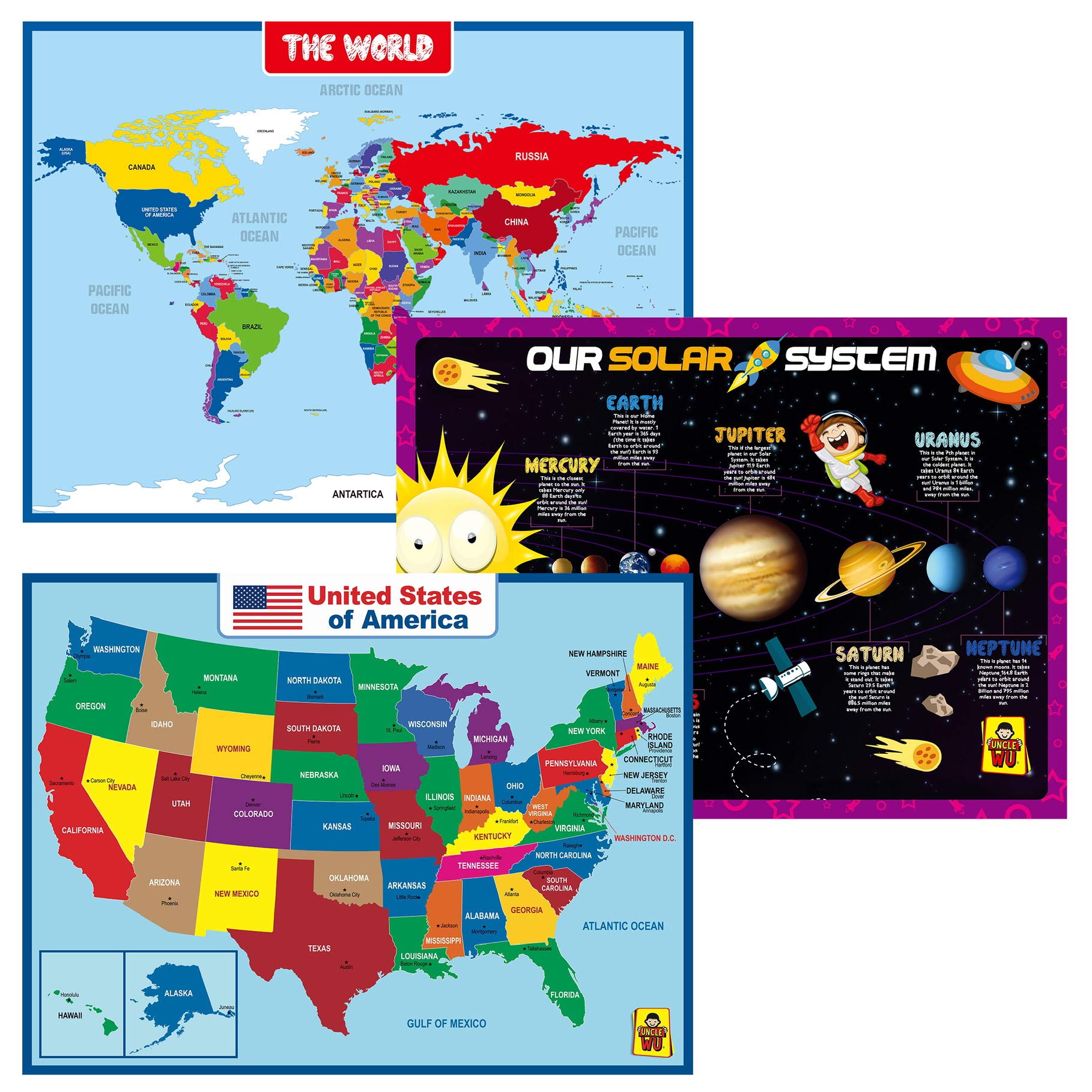 Buy Solar System for Kids & World & USA HomeClass Kids Wall