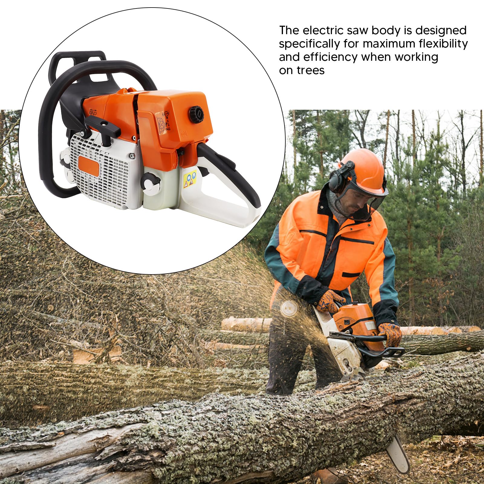 TOPINCN Benzin-Kettensägen-Antriebskopf Für Husqvarna 288 - Mit Easy-Start-System, 54 Mm Eisen-Konstruktion, Für Professionelle Holzarbeiten