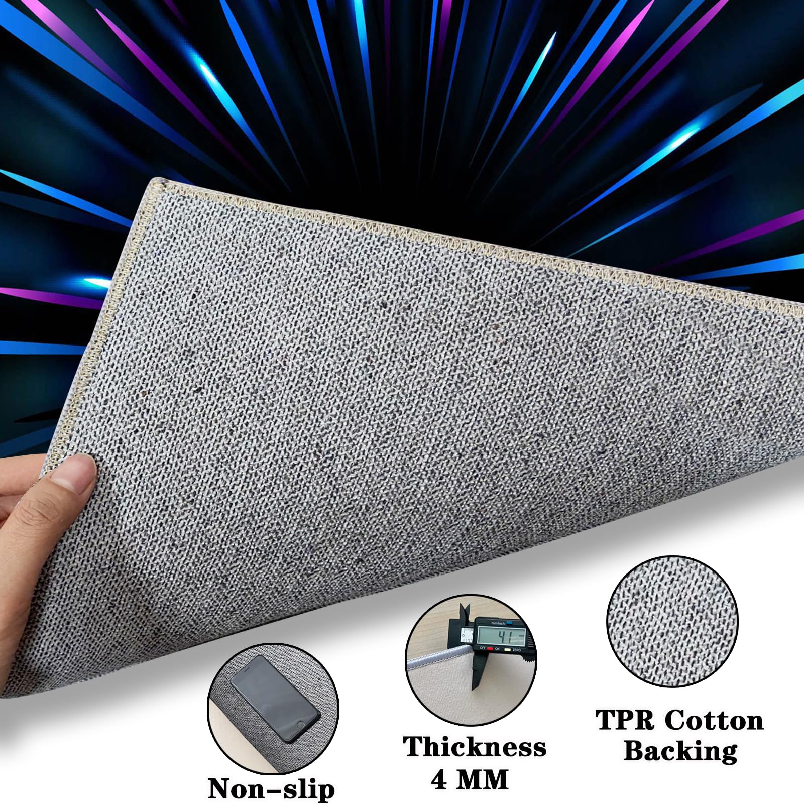 Tappeto Gaming pavimento, Tappetino Salvapavimento Antiscivolo, Tappeto per Sedia Ufficio per per Pavimenti in Legno Duro, Tappetini di Protezione per Pavimento per Parquet e Laminato 150 x 180 cm