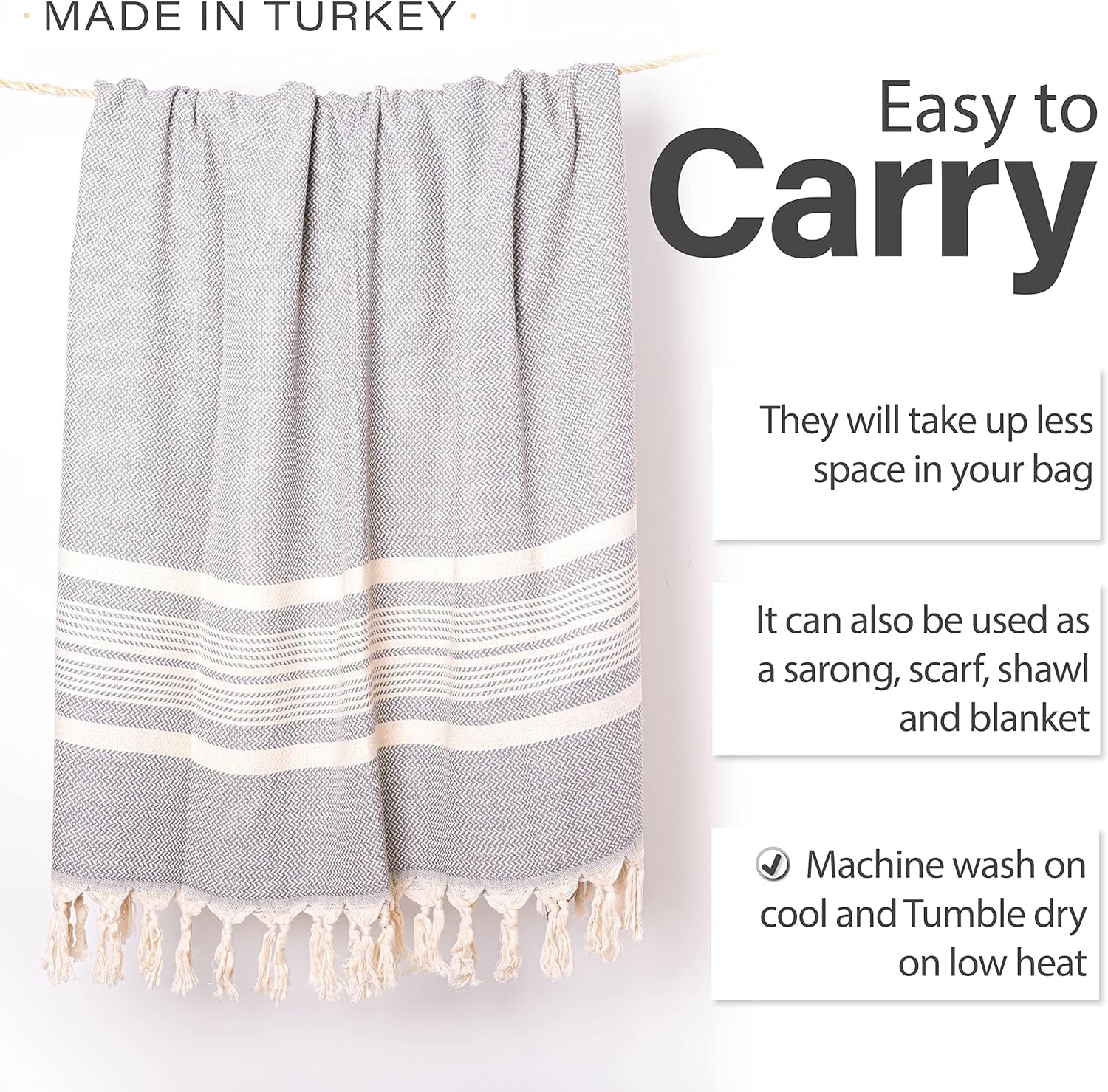 PARK & OZ Toallas De Playa Turcas – Paquete De 6 Toallas De Gran Tamaño 100% Algodón De Secado Rápido Y Libres De Arena De 72 X 40 Pulgadas – Toallas