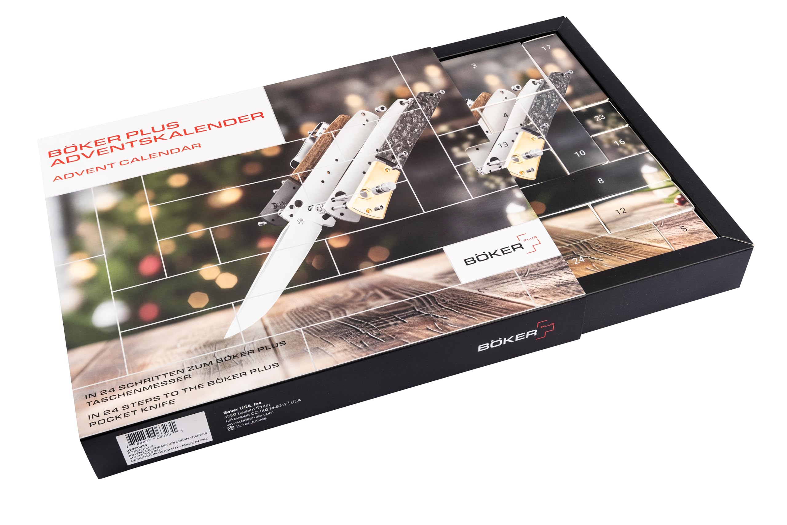 BÖKER PLUS® Adventskalender 2025 Urban Trapper Messer Bausatz - DIY Taschenmesser Set - Erwachsenen Adventsgeschenk Klappmesser zum selber machen - Weihnachtskalender hochwertig für Damen & Herren