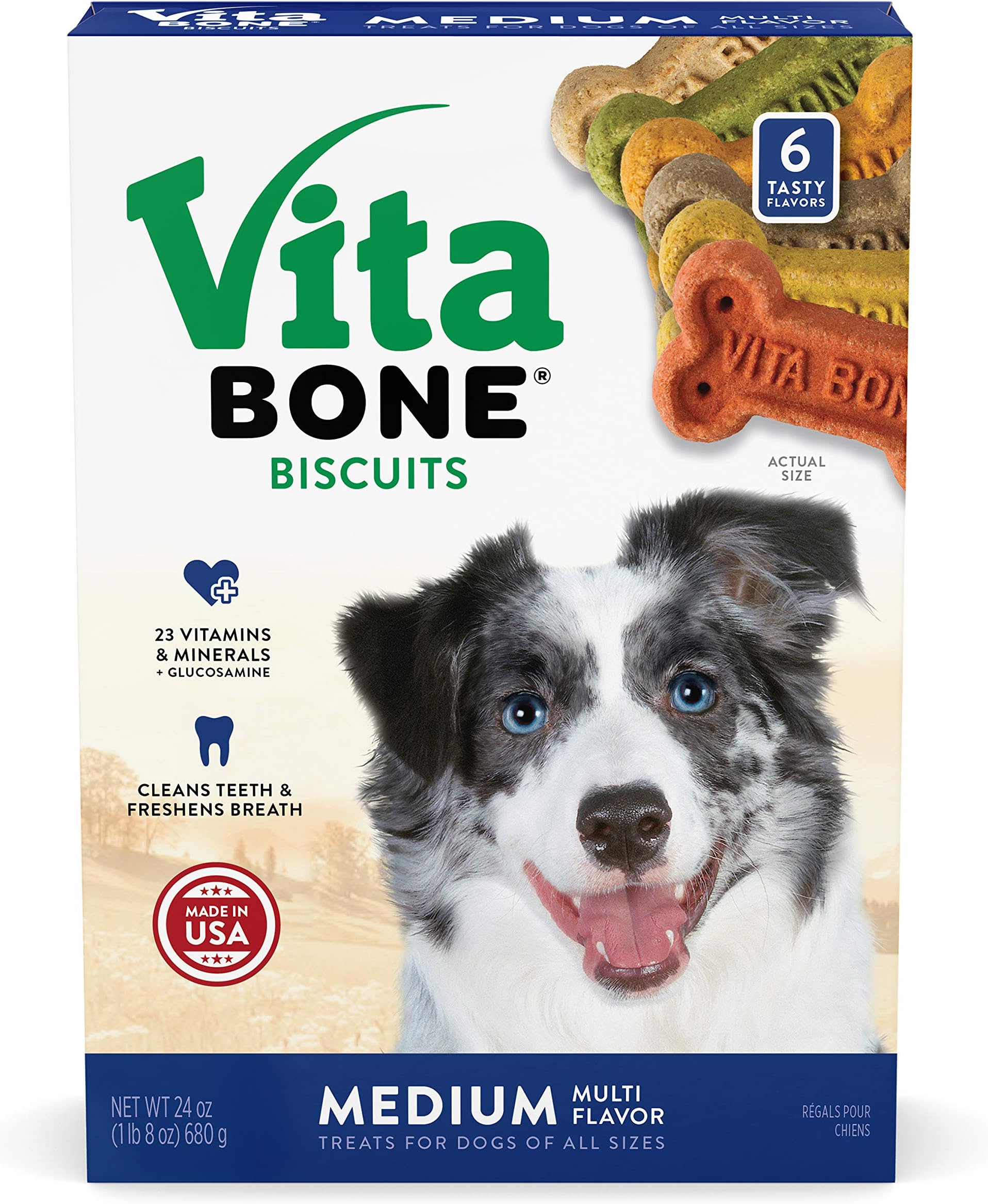 Multi Flavor Dog Biscuit Treats, Medium, 24 Ounce Box