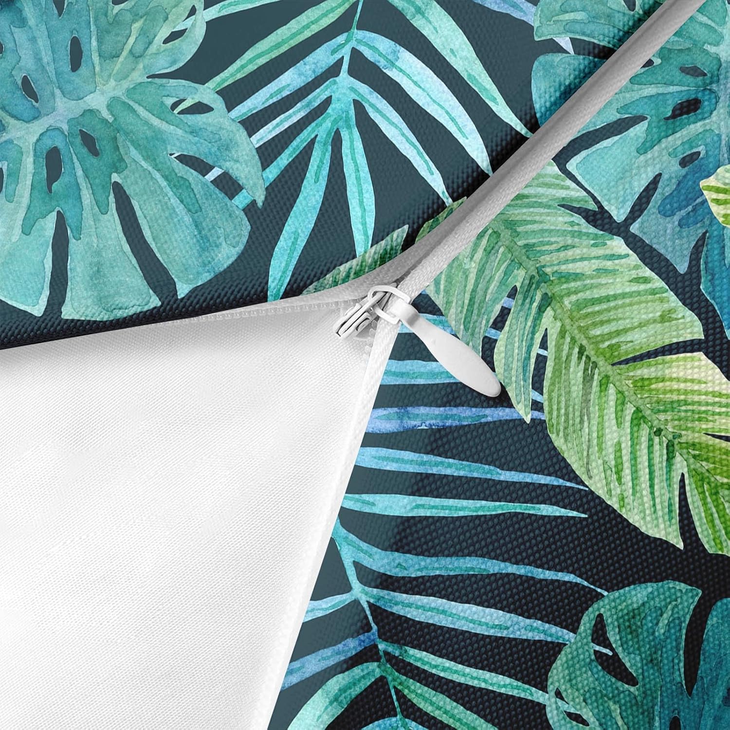 Greenery Tropical Plants Outdoor Waterproof Throw Pillow Covers 18 x 18 Inch Set of 2, Palm Leaf Pillowcase Square Cushion Case, Farmhouse Garden Decorative Pillows for Couch Beach Patio - Image 4