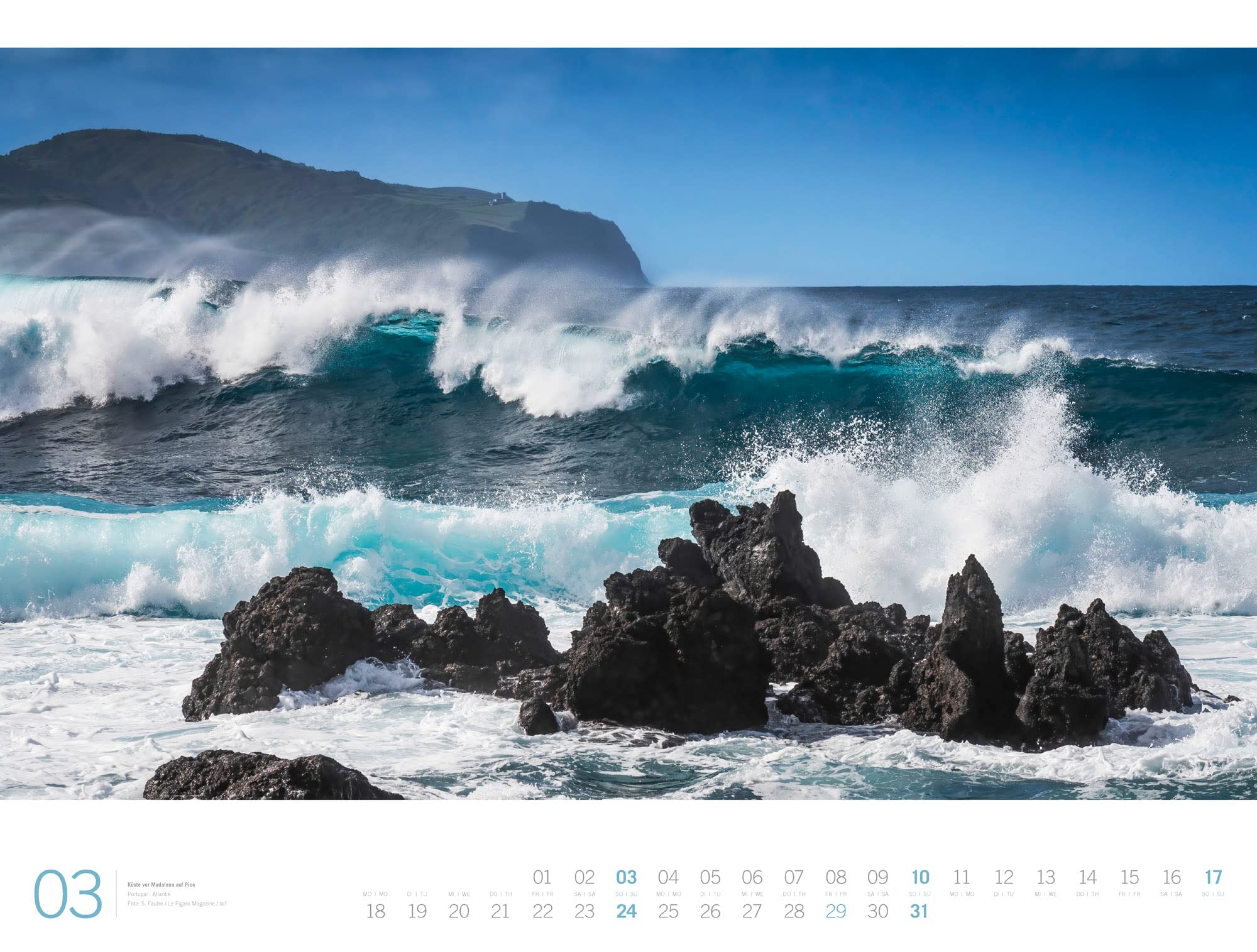 Meer - Ackermann Gallery Kalender 2024, Wandkalender im Querformat (66x50 cm) - Großformat-Kalender / Hochwertiger Panorama-Kalender Küste und Strand