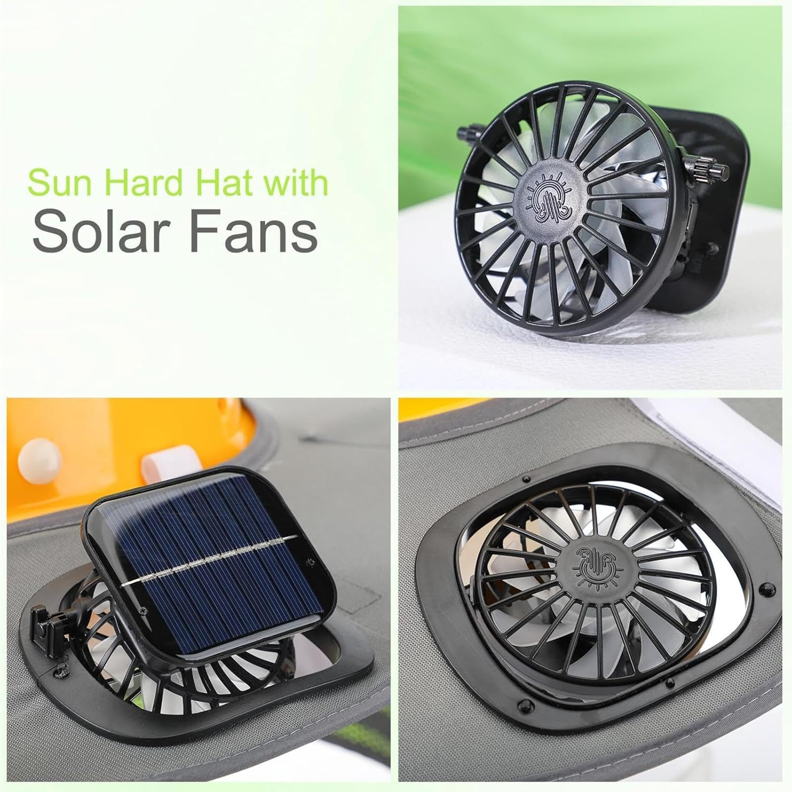 Sombra solar de sombrero duro - Pañuelo transpirable con ventilador solar | Protección UV Cuello facial Visera solar para jardinería en el sitio de construcción Senderismo