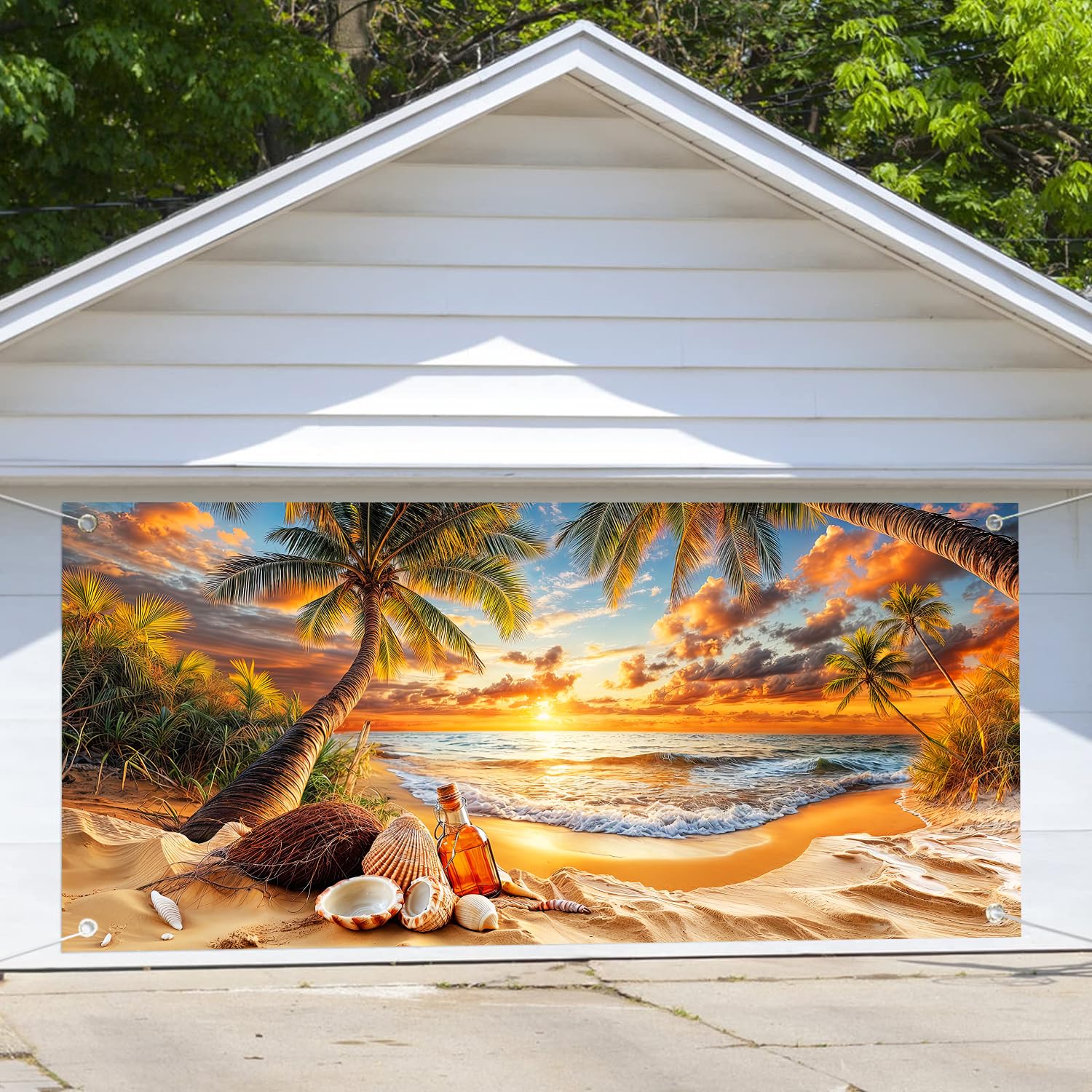 ☆ Creative Garage　SeaSide Amazon.com: Seaside Sunset Garage Door Decoration, Summer