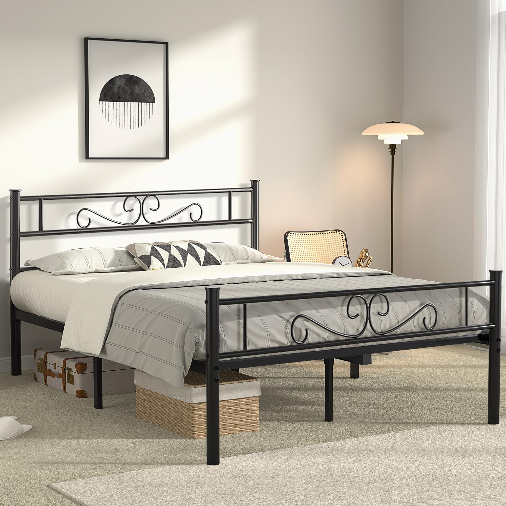 Snapklik.com : VECELO Queen Size Bed Frame