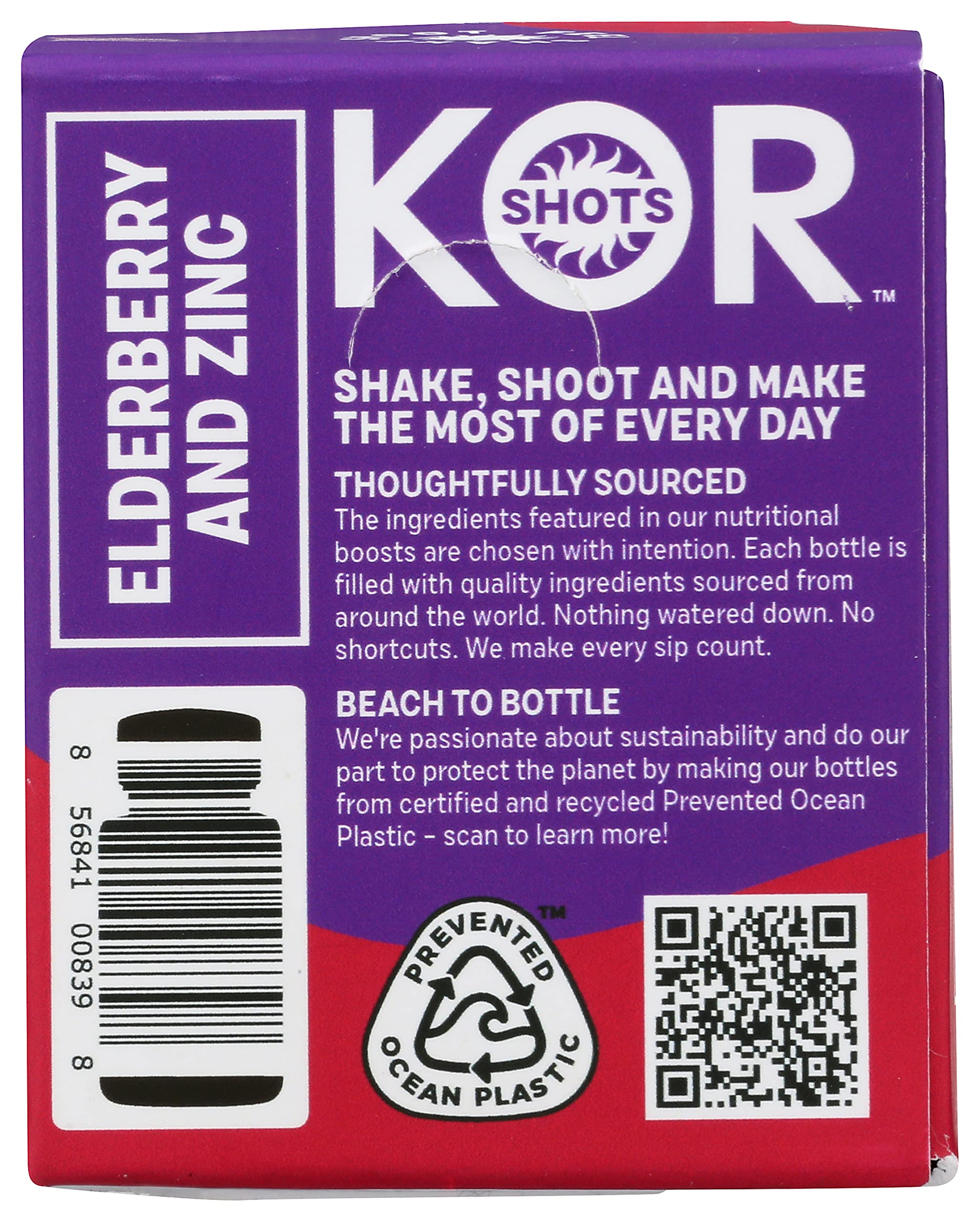 KOR Shots, Elderberry Shot Defense Organic, 1.7 Fl Oz, 6 Pack