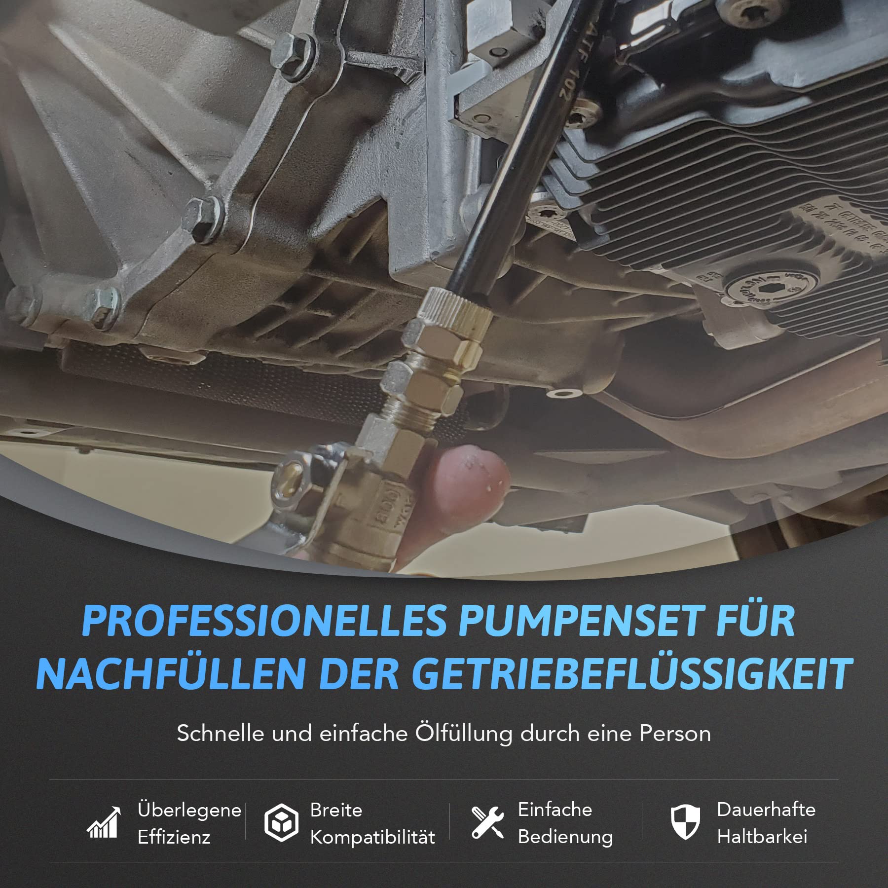 Orion Motor Tech Getriebeöl Einfüllgerät 7,5L Öleinfüllgerät Getriebeöl Pumpe Ölabsauger Automatikgetriebeöl Ölwechsel Set Getriebeöl Einfüllgerät Befüllgerät Öl Einfüllen mit 15 ATF Adaptern