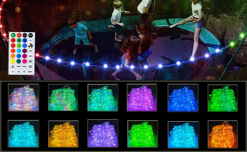 Vigdur 66FT Solar Rope Lights Outdoor - 200 LEDs 18 Color Changing