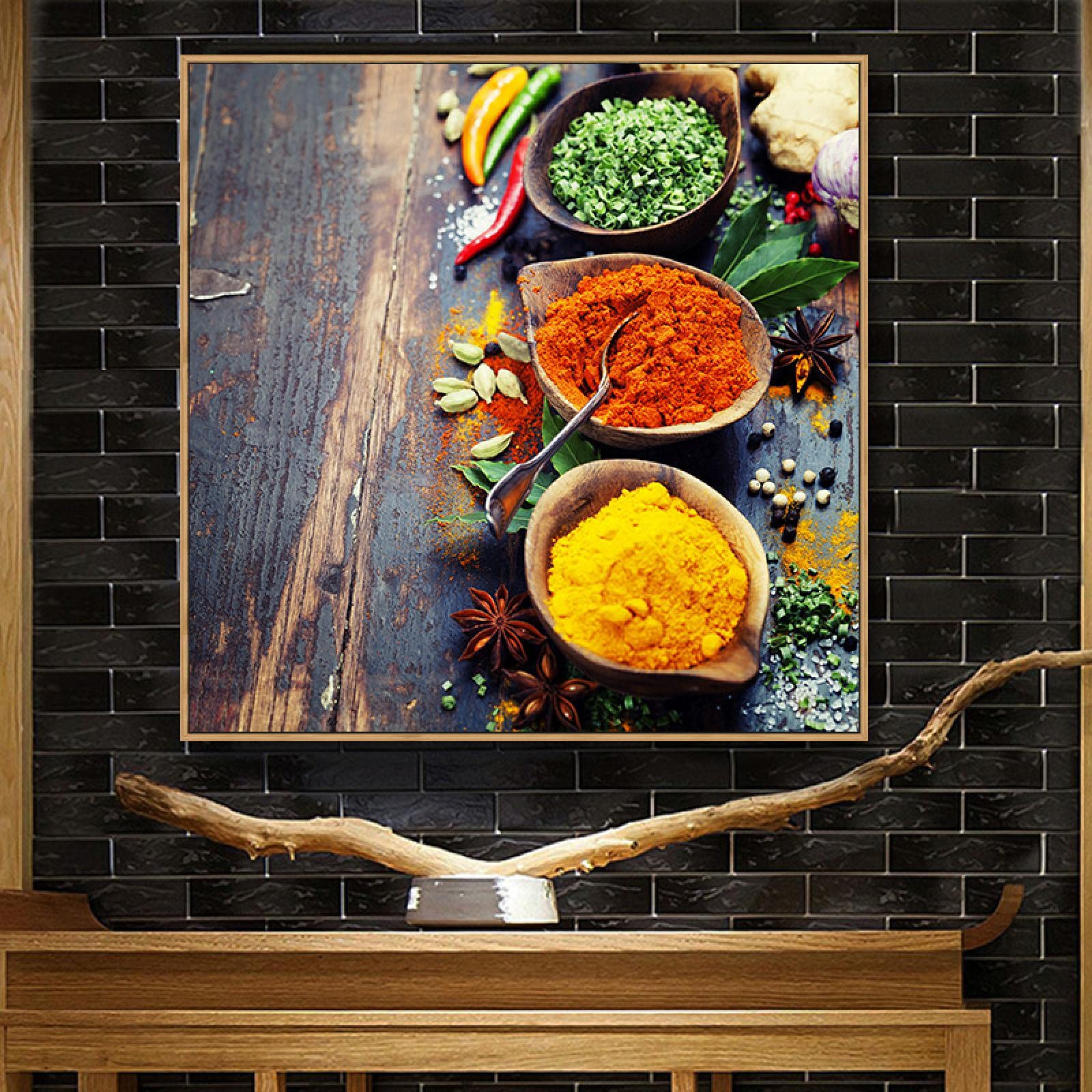 Toile cuisine poivre affiche scandinave impressions art mural photo maison 50x50