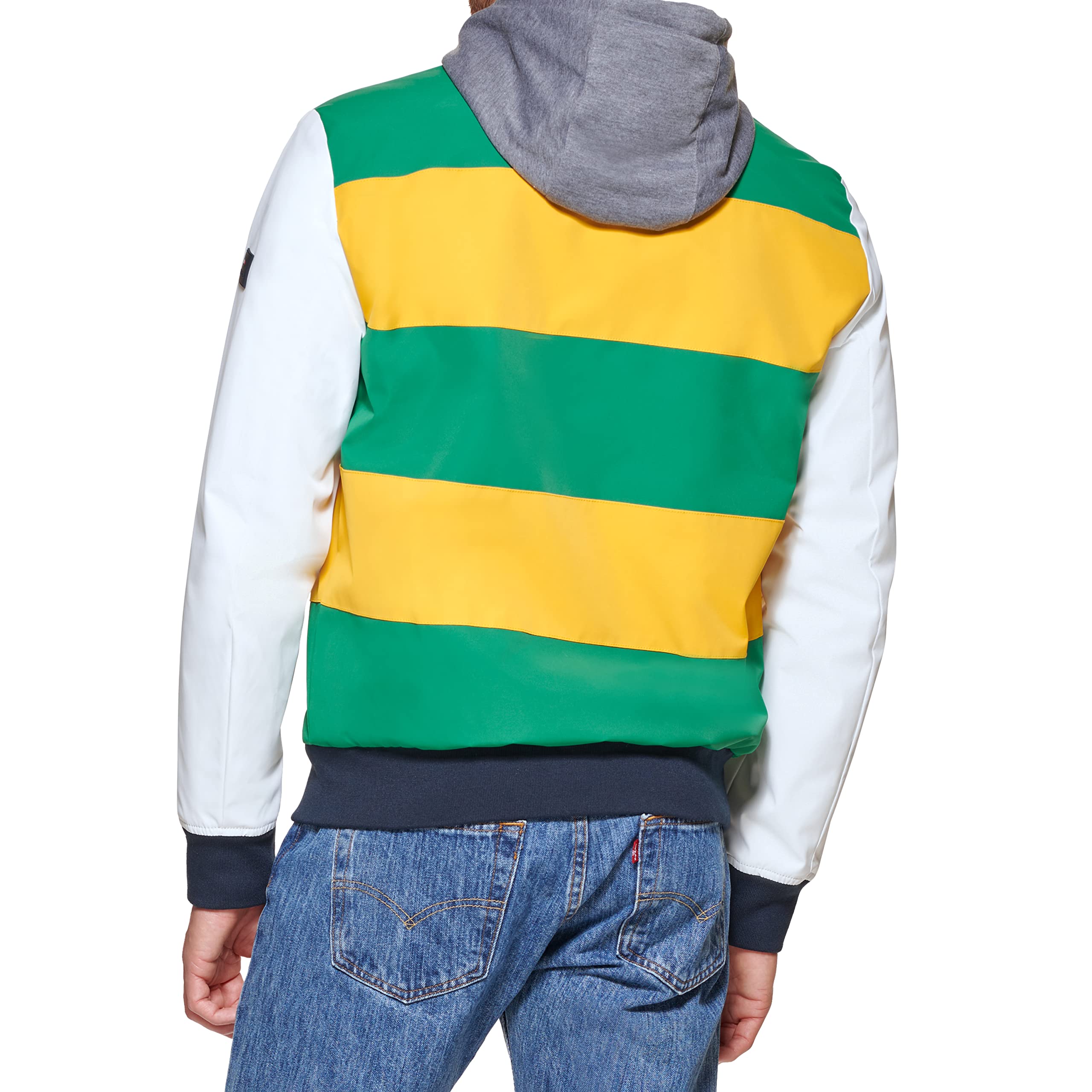 Tommy Hilfiger Herren Modischer angenähter Jersey-Kapuze Fashion Bomber, Goldgelb, XXL – Ansicht 3