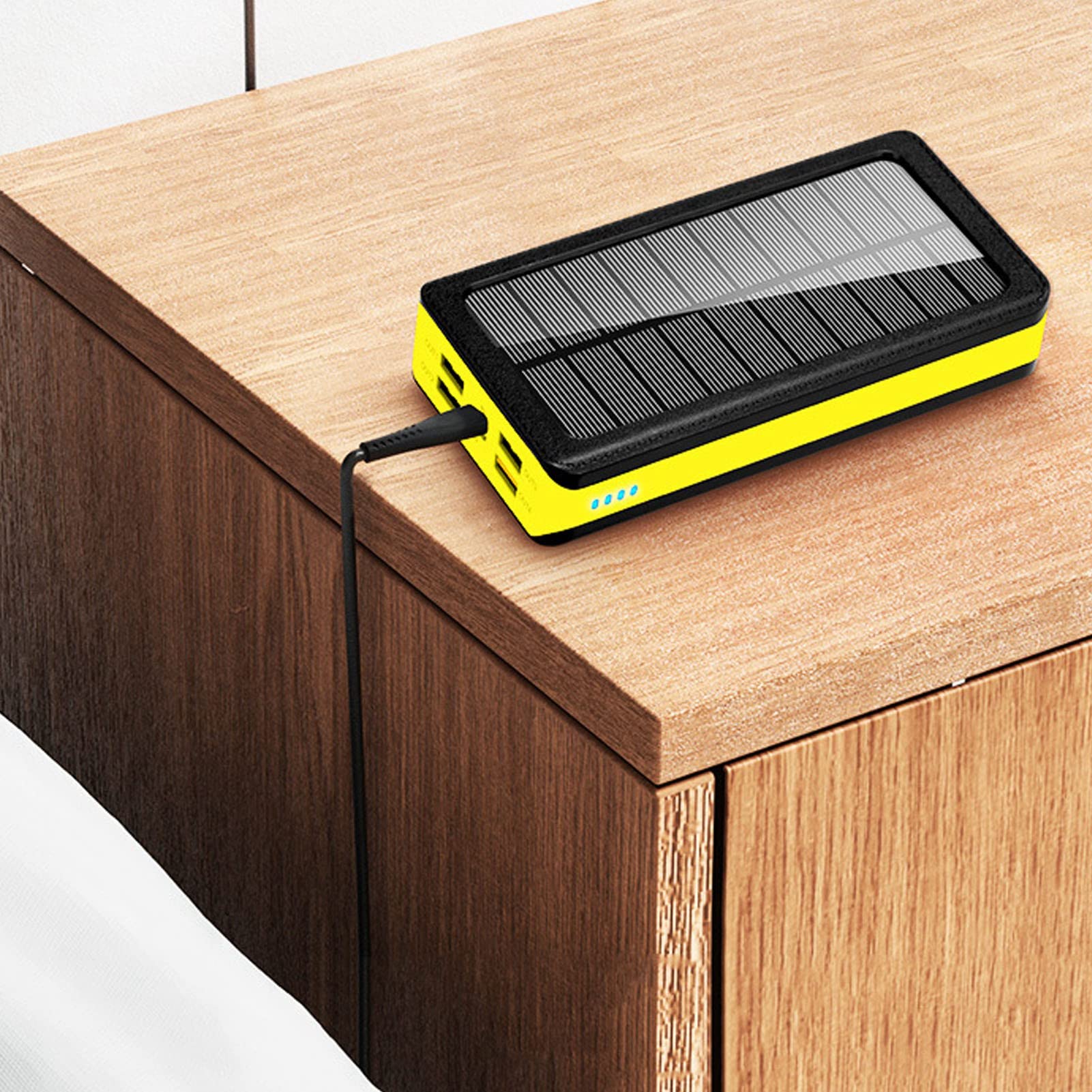30.000 mAh, power bank a energia solare, con 66 luci LED, 4 porte USB per campeggio, alpinismo, pesca, progettato per la ricarica all'aperto in caso di emergenza