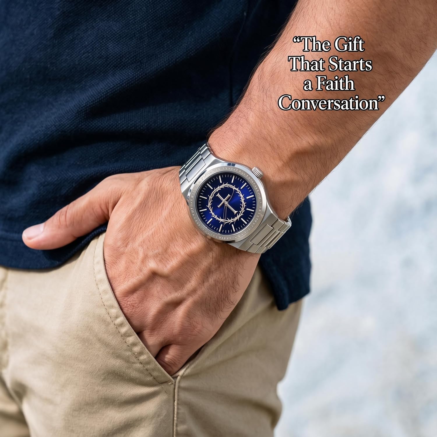 Christian Watch for Men, Elior, Stainless Steel Quartz with Sapphire Glass