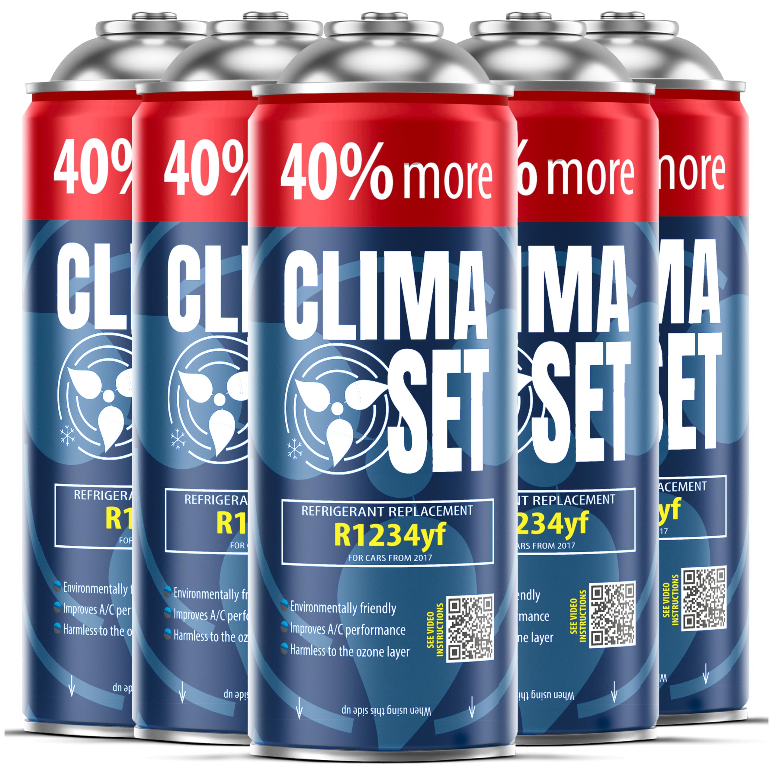 R1234yf Gas Refrigerante Sostitutivo - Liquido di Raffreddamento per Climatizzatore Auto - Bombola di Gas 5x235 g - Kit di Ricarica per Climatizzatore Auto - Ricarica per Climatizzatore