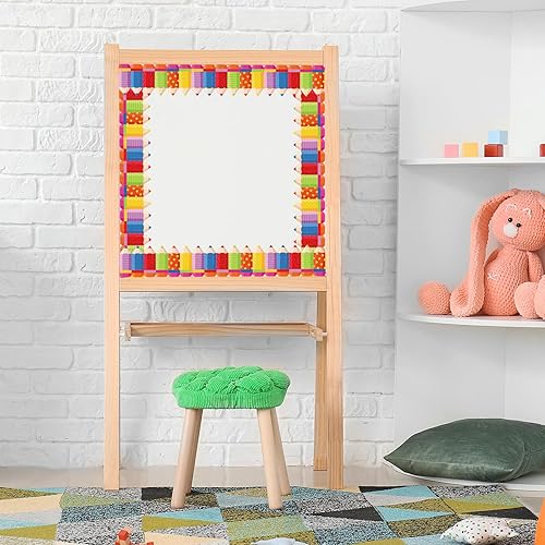 Vista 7 de Whaline 32.8ft Pencils Bulletin Board Borders Back to School Die-Cut Bulletin Board Colorful Pencil Rolled Border Trim for First Day of School