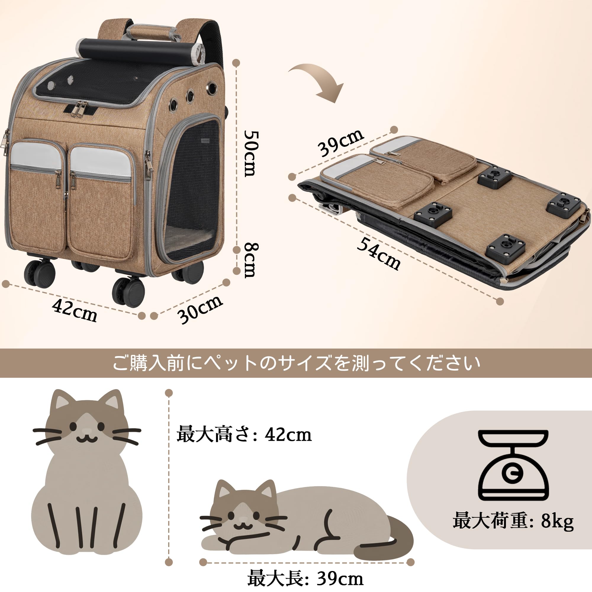 Amazon.co.jp: Rxakudedo ペットキャリー ペット用ベビーカー