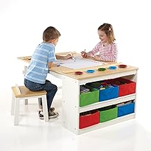 emilio kids 3 piece arts and crafts table and stool set