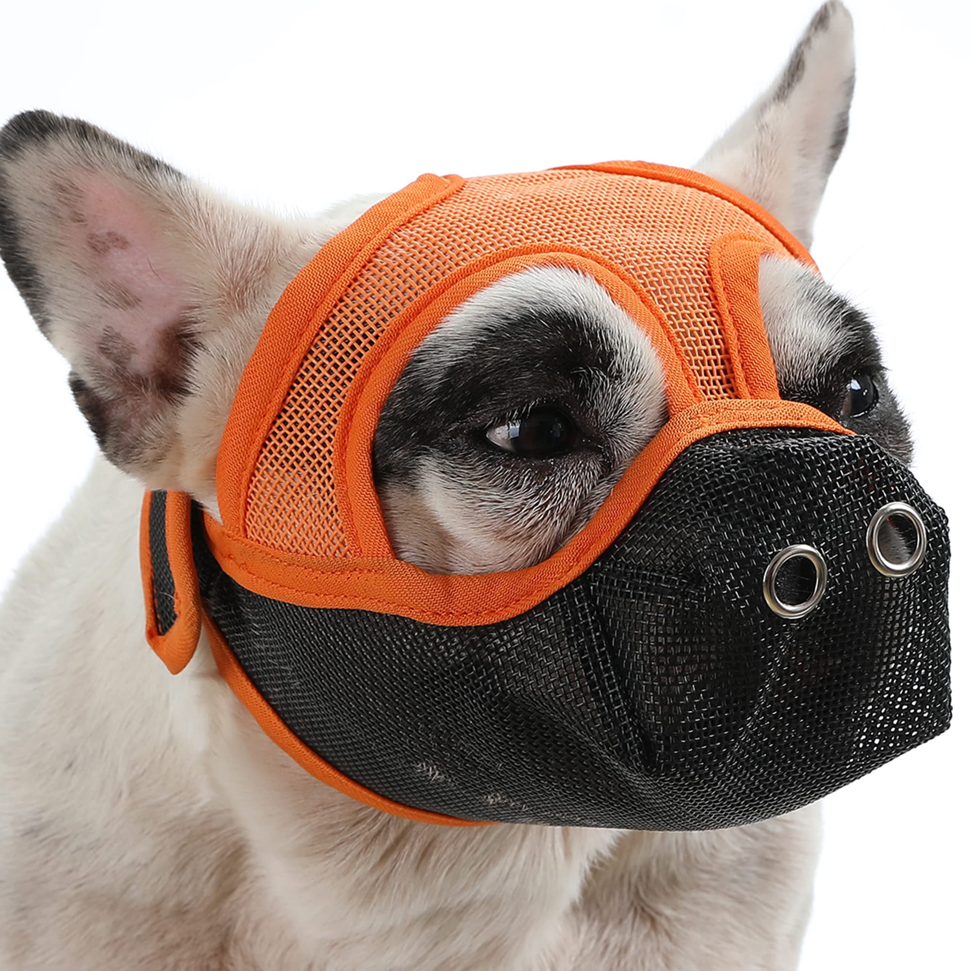 Dog Muzzle Breathable Mesh for Short Snout Dogs Biting Barking