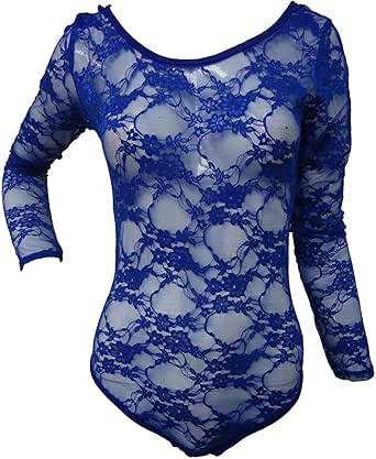 ON SALE Aly Lace Half-Sleeve Leotard (Royal)