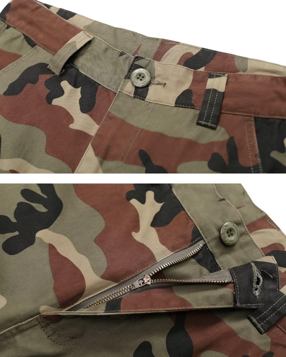 KOCTHOMY Mens Cargo Shorts Cotton Relaxed Fit Zipper Pocket Camo Casual Work Shorts with 9 Pockets No Belt - Image 3