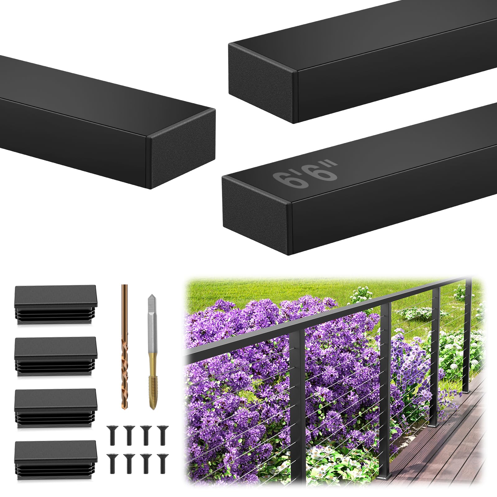 Gyykzz T304 Stainless Steel Black Handrail