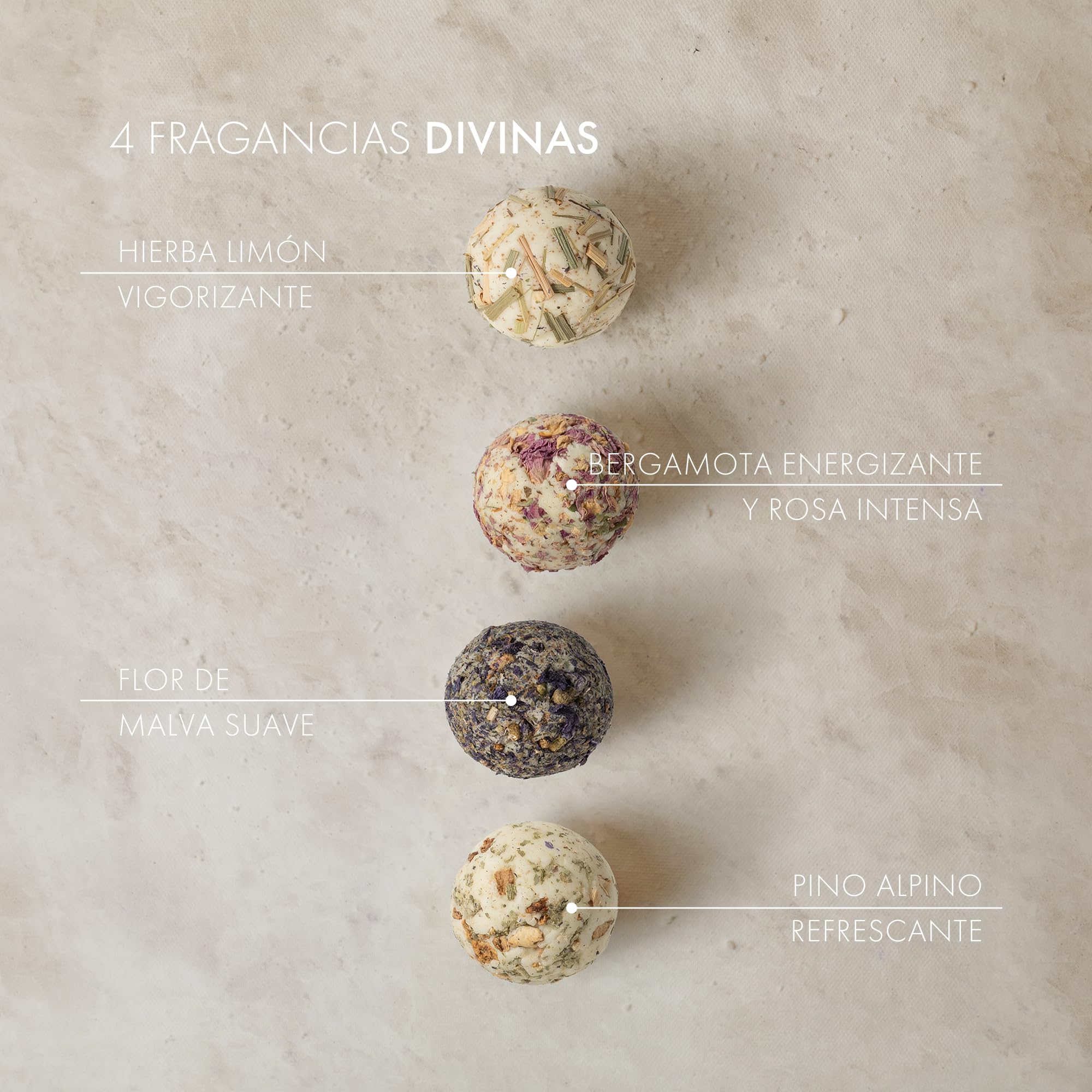 Satin Naturel Cofre 4 Bombas de Baño BIO Veganas – Regalo Bienestar Mujer – Bolas de Baño Premium