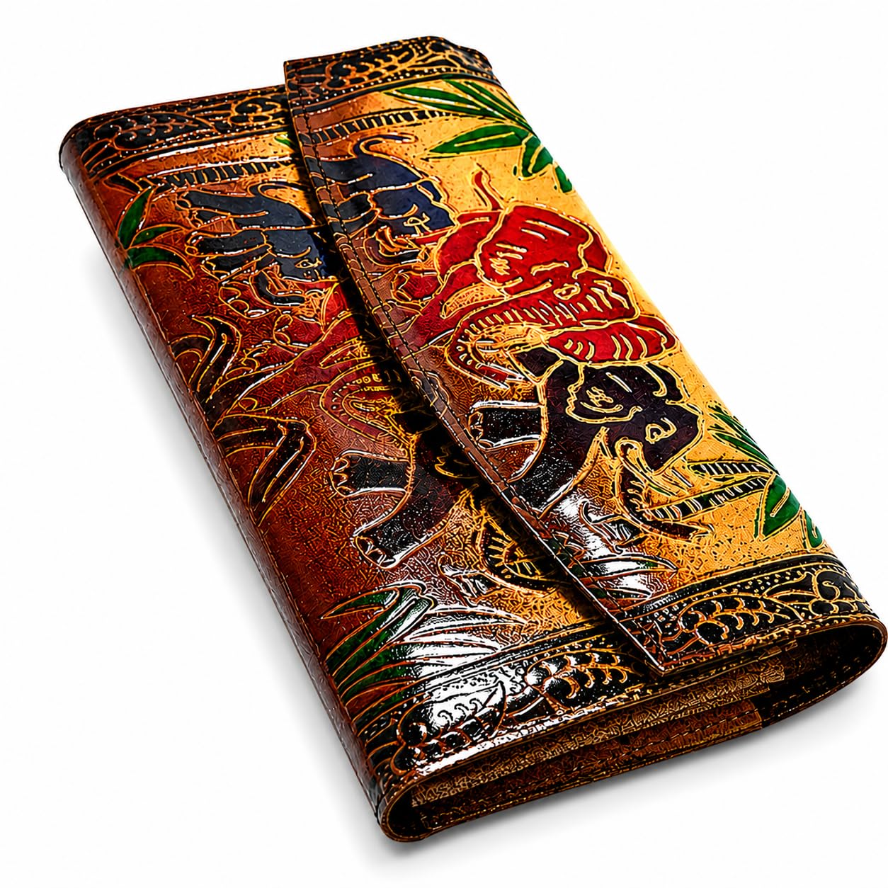 Womens AKII Shantiniketan Genuine Leather Hand Made Stylish Designer Small Pouch Bag Multipurpose Bag-image-27