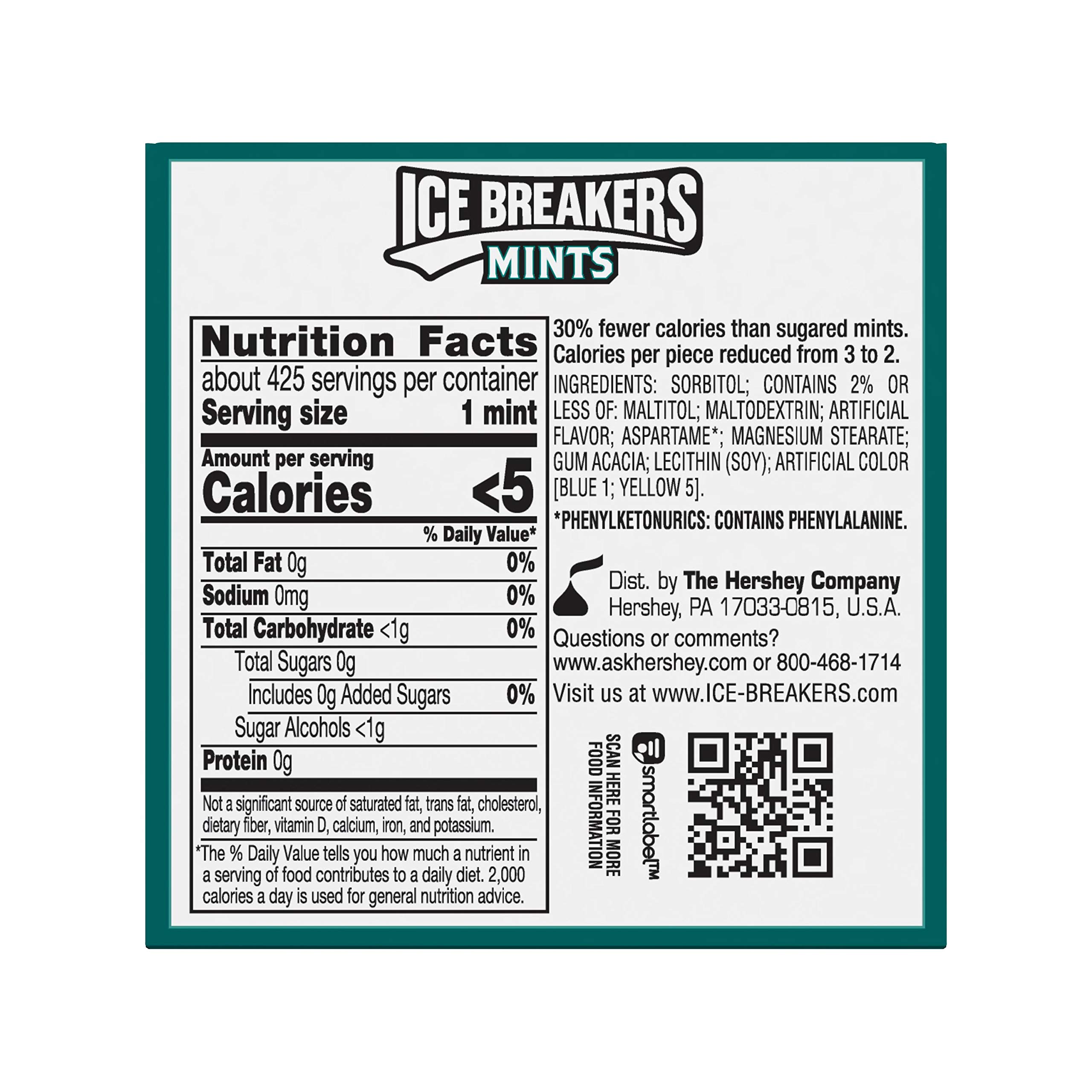 ICE BREAKERS Wintergreen Flavored Sugar Free Breath Mints, Bulk Mint