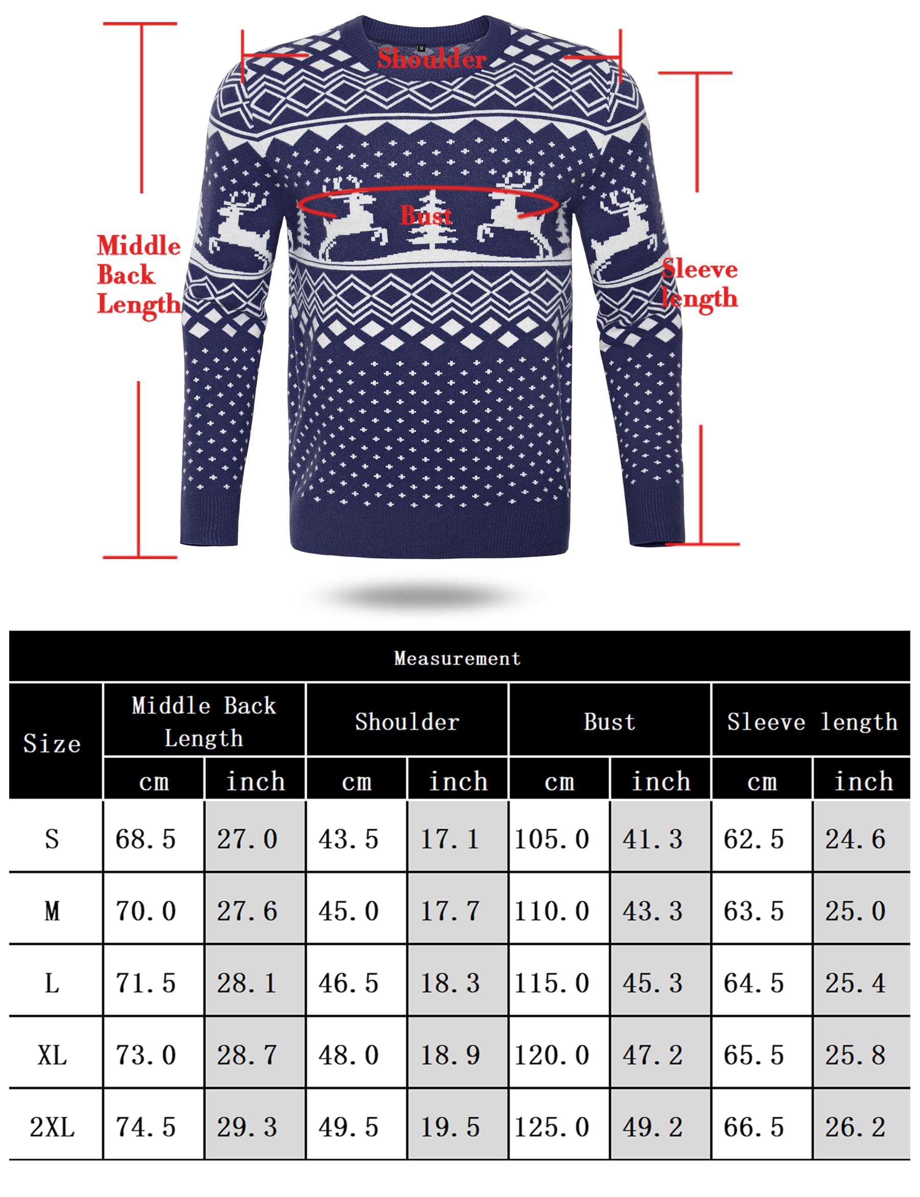 Jersey Navidad Hombre de Punto con Reno y Árbol