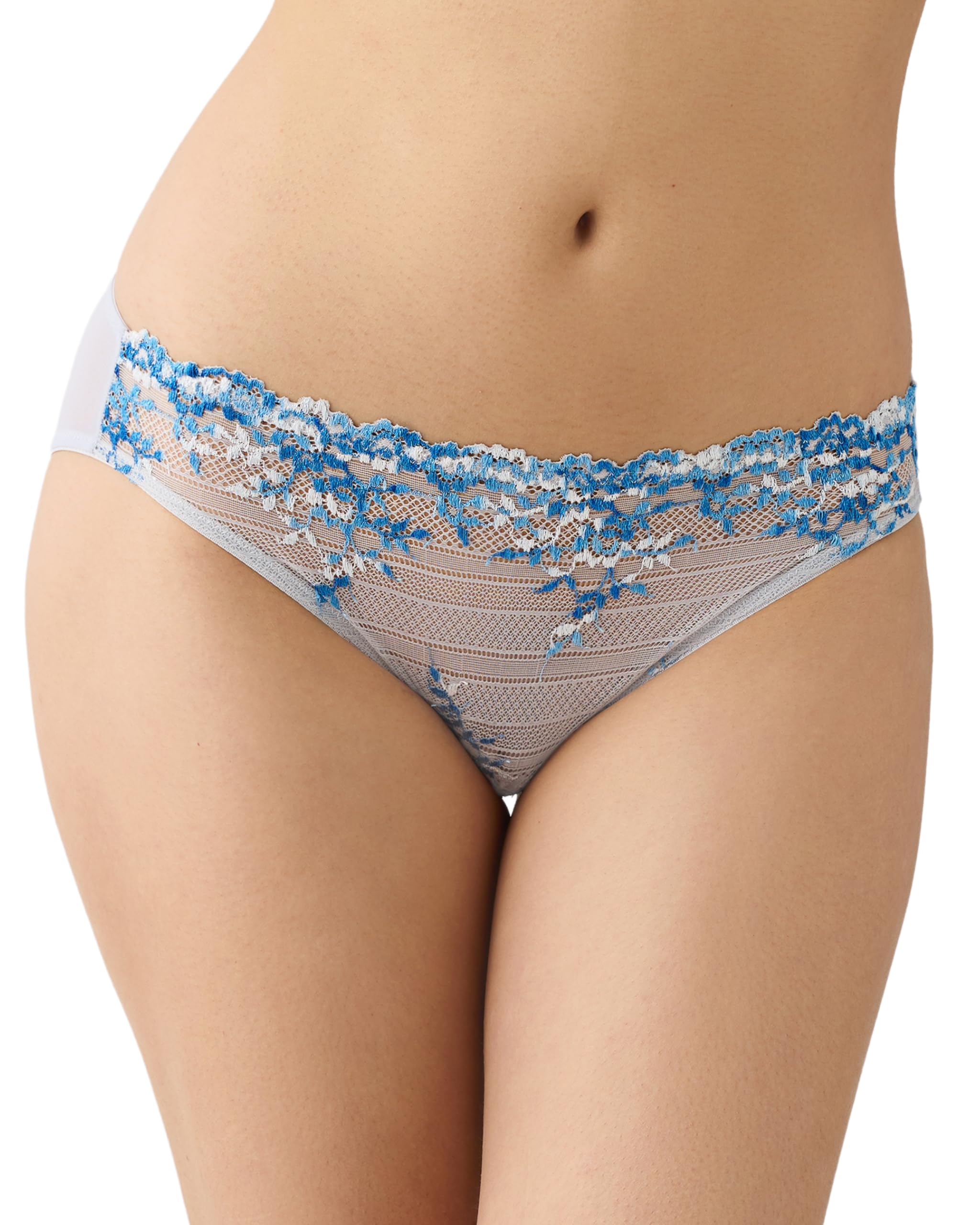 Wacoal Women's Micro Chip Multi Embrace Lace Moderate Coverage Bikini Panty, 64391, L