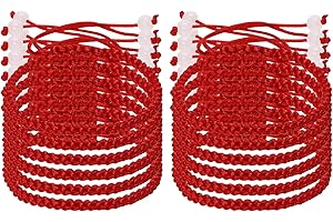 12Pcs Redline Bracelets, Adjustable Braided Lucky Cord Bracelet for Protection