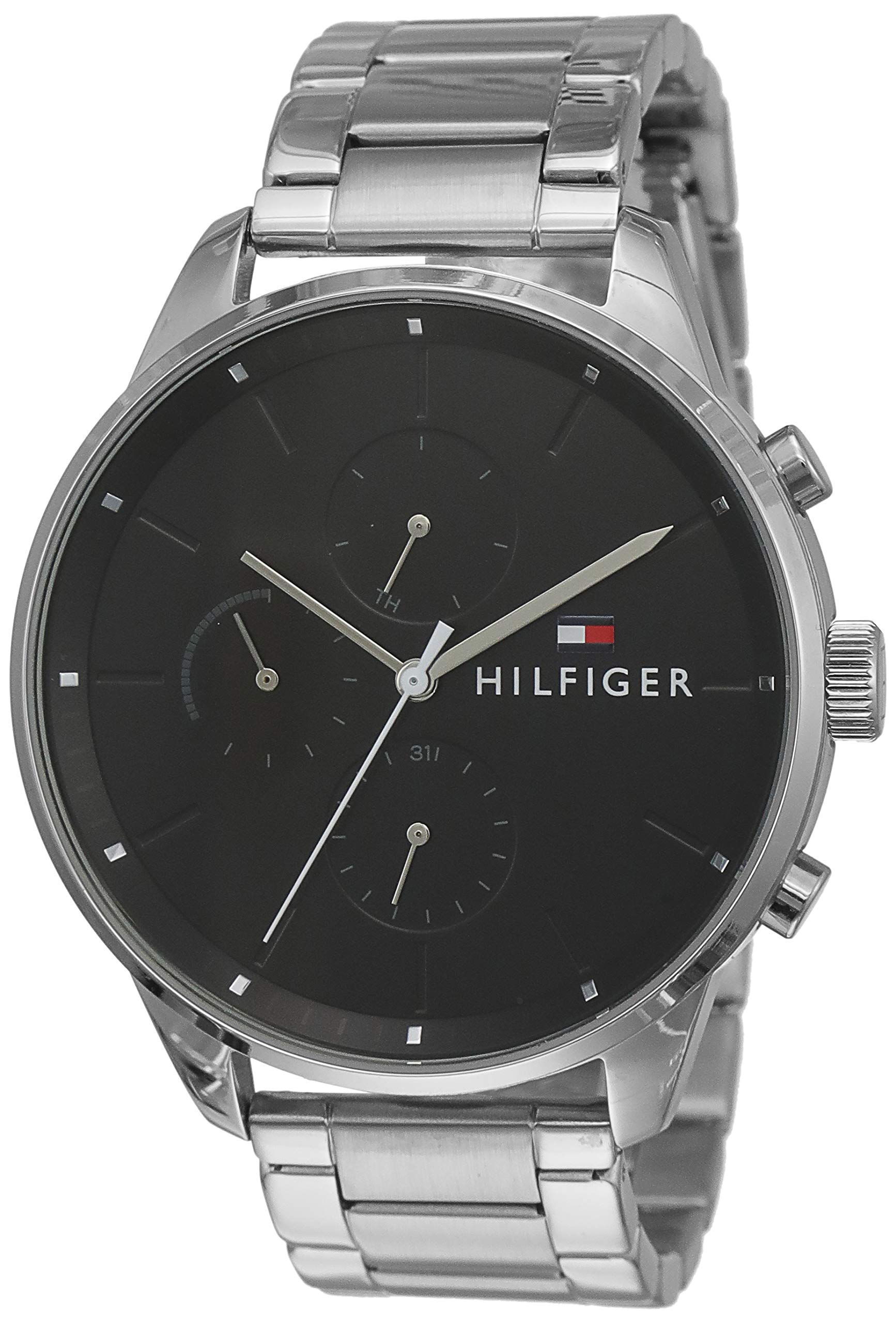Tommy Hilfiger Quartz Multifunction Black Dial Stainless Steel Strap Watch for Men-NETH1791485 (B07GK4RC4W) Amazon Price History, Amazon Price Tracker