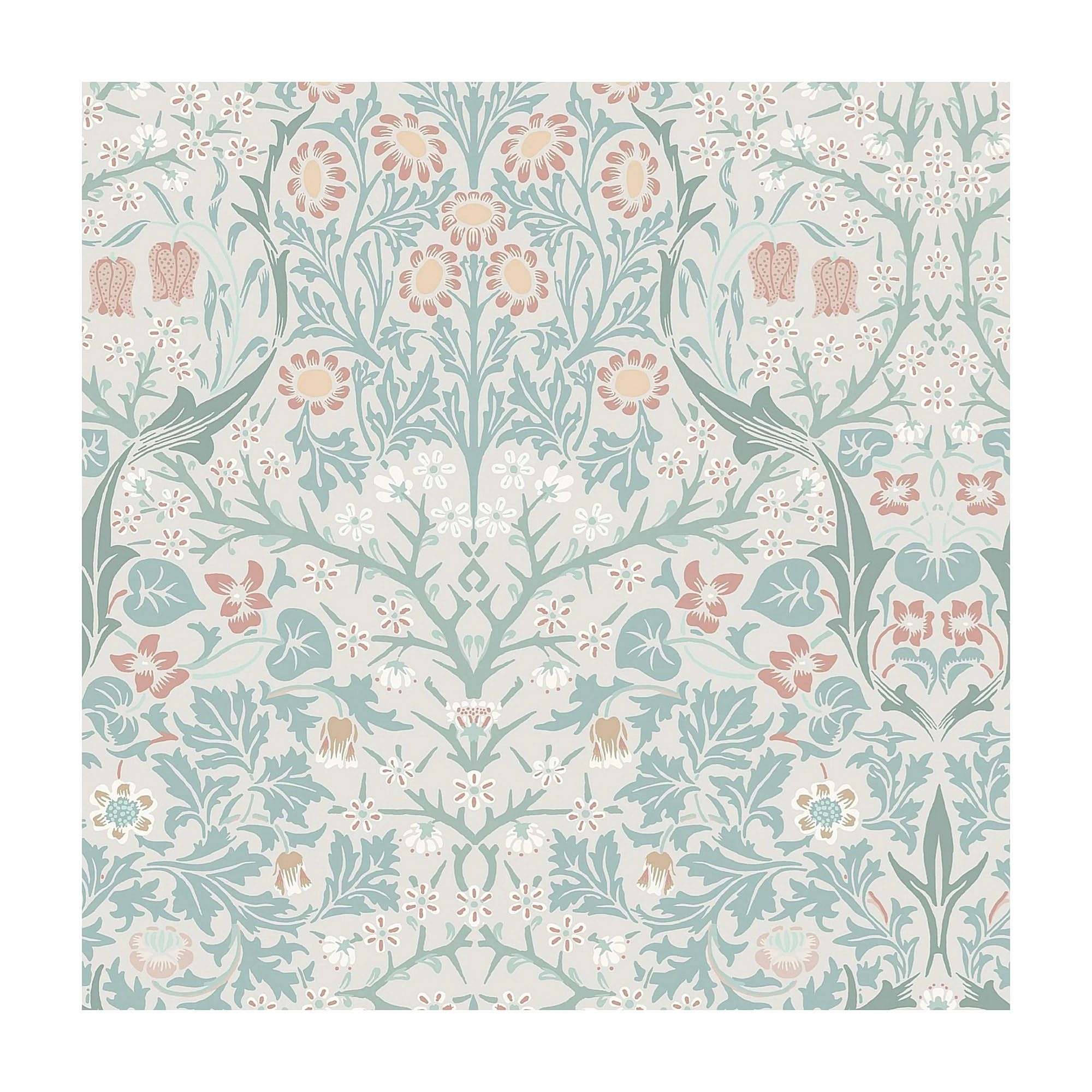 William Morris at Home Blackthorn Meadow Wallpaper | Paste the Wall | Blue Floral | Eco-Friendly