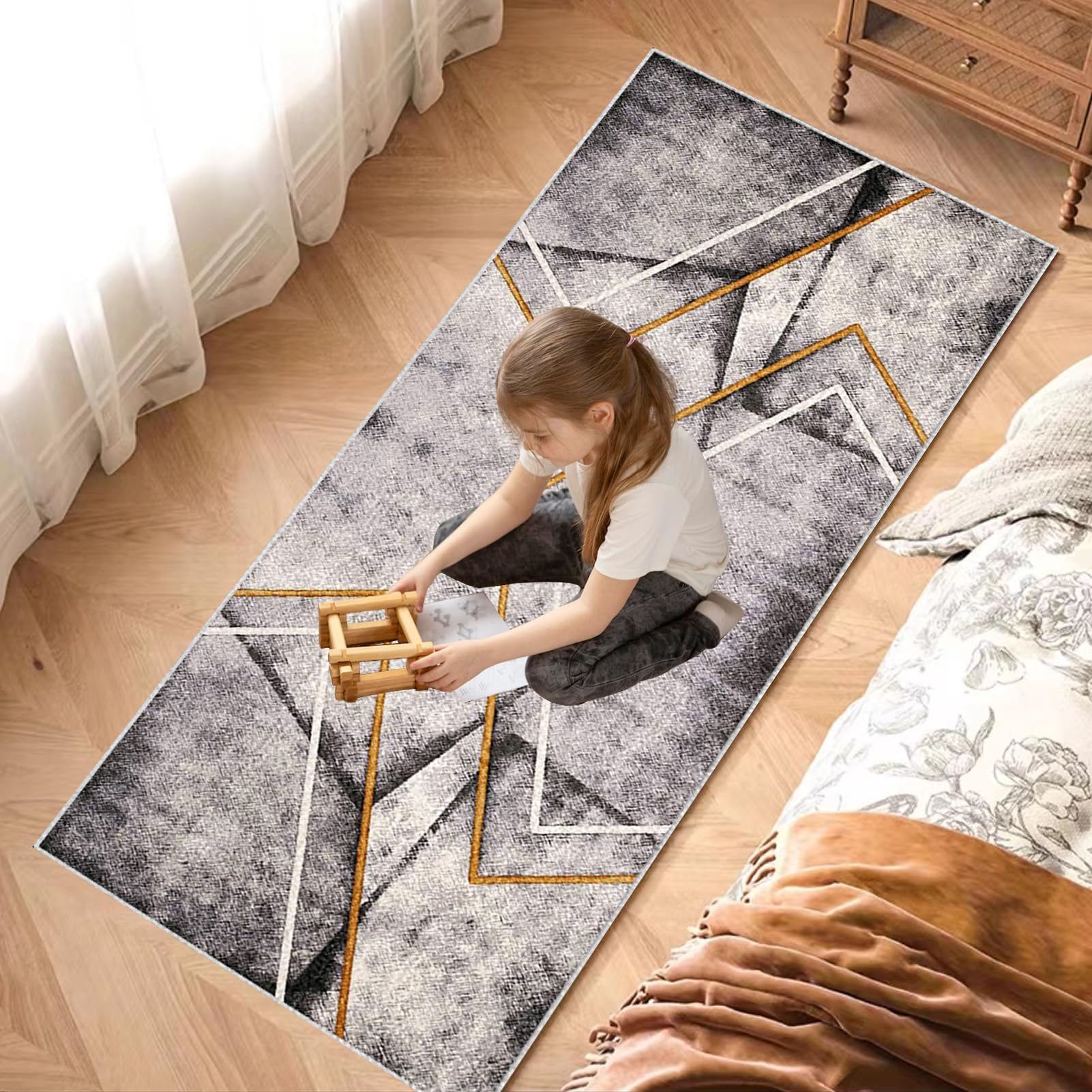 Dywan do długiego korytarza 60 x 200 cm antypoślizgowy chodnik kuchenny Chłonny chodnik wejściowy dywan do przedpokoju, dywanik kuchenny, dywanik do przedpokoju, kuchni, salonu, sypialni