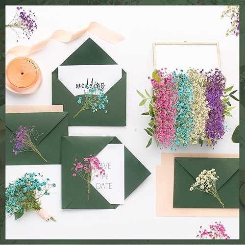 Miniatura 4 de 200 piezas de flores secas para el aliento del bebé, ramo de gypsophila prensado, ramas de gypsophila natural para boda, manualidades, decoración