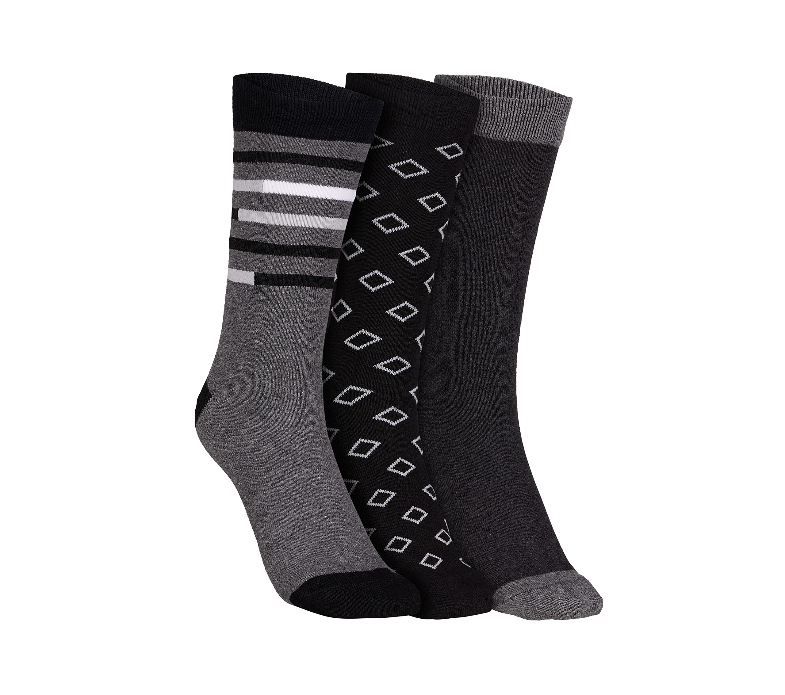 Cotton Mens S20018Id Calf Length Socks-Gybk Large, Assorted