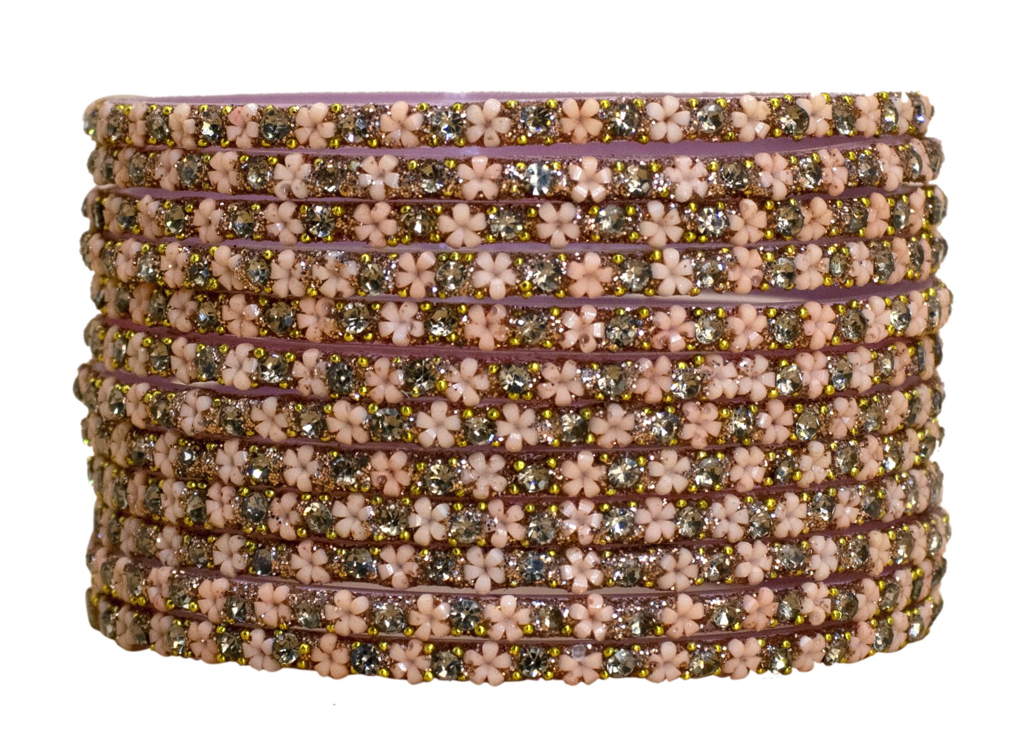 The Golden Cascade Beautiful Flower Glass Bangle with Zircon Design/Kanch Chudi Set for Women and Girls/SUHGN / (Pack of 12 Bangles) (Peach, Large 2.8) (B0BH4DDXYM) Amazon Price History, Amazon Price Tracker