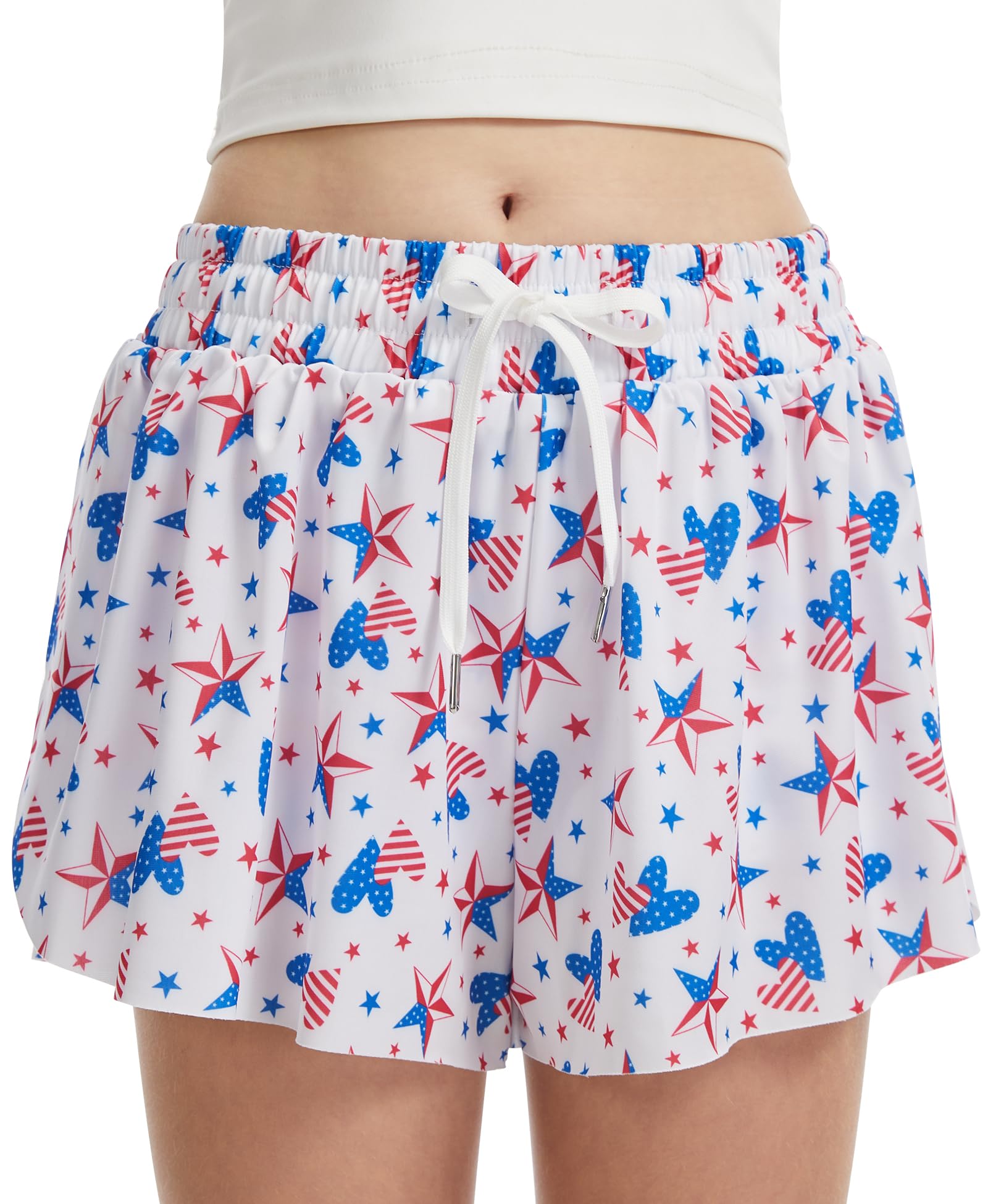 Girls Flowy Butterfly Shorts with Pockets 4-14Y