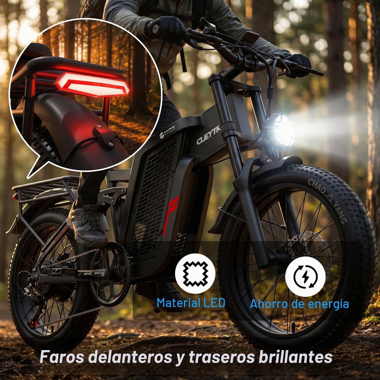 Bicicleta eléctrica para Adultos, Doble Motor, batería de Iones de Litio de 52 V24 Ah, autonomía máxima de 45 a 90 km, neumáticos Anchos de 20", suspensión Completa.
