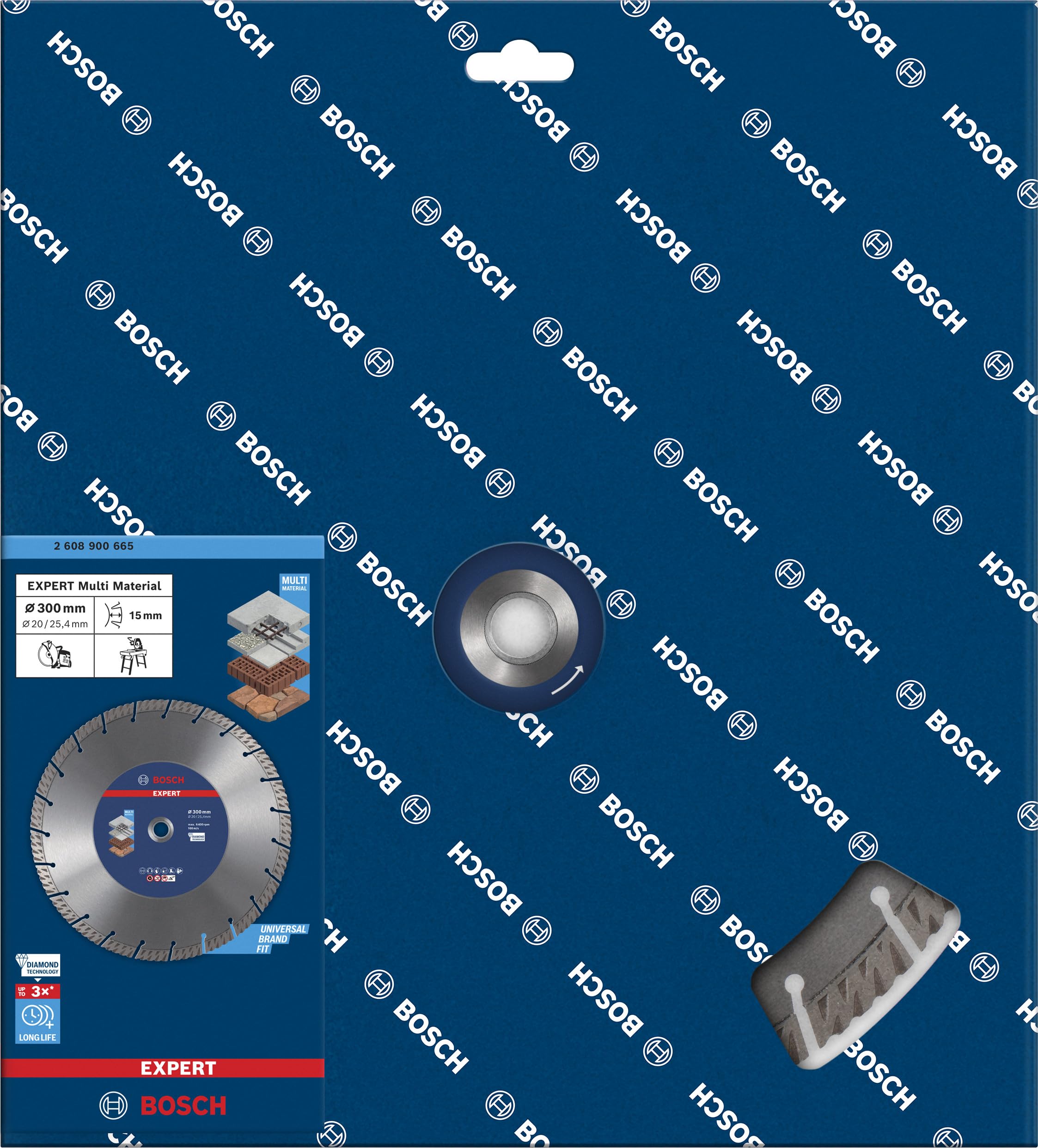 Bosch Professional 1x Dischi diamantati Expert MultiMaterial (per Calcestruzzo, Ø 300 mm, accessorio Sega circolare da banco, Mototroncatrice a scoppio)