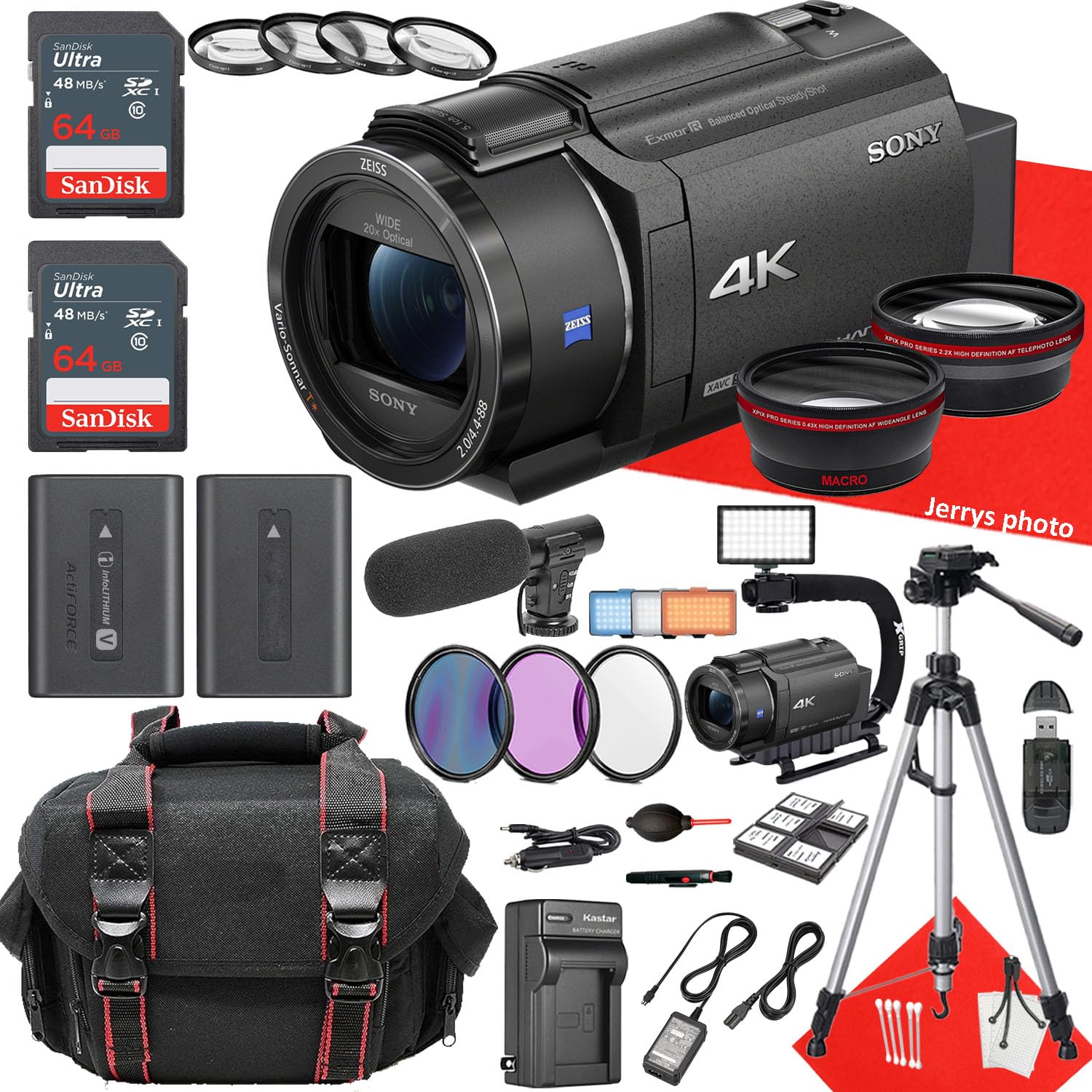Amazon.com : Sony FDR-AX43 UHD 4K Handycam Camcorder + 2PC 64 GB