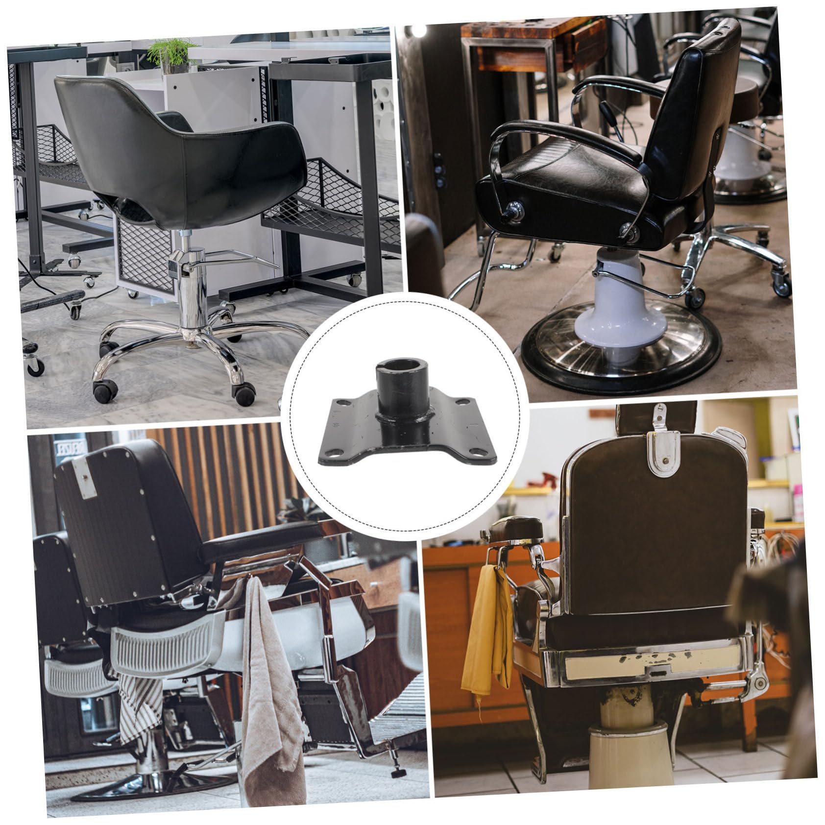 Hohopeti Metallfriseurstuhl Ersatz Chassis Robust Langlebig Haarpflege Stuhl Reparaturteil für Friseure Komfortabel Praktisch Vielseitig für Salongebrauch
