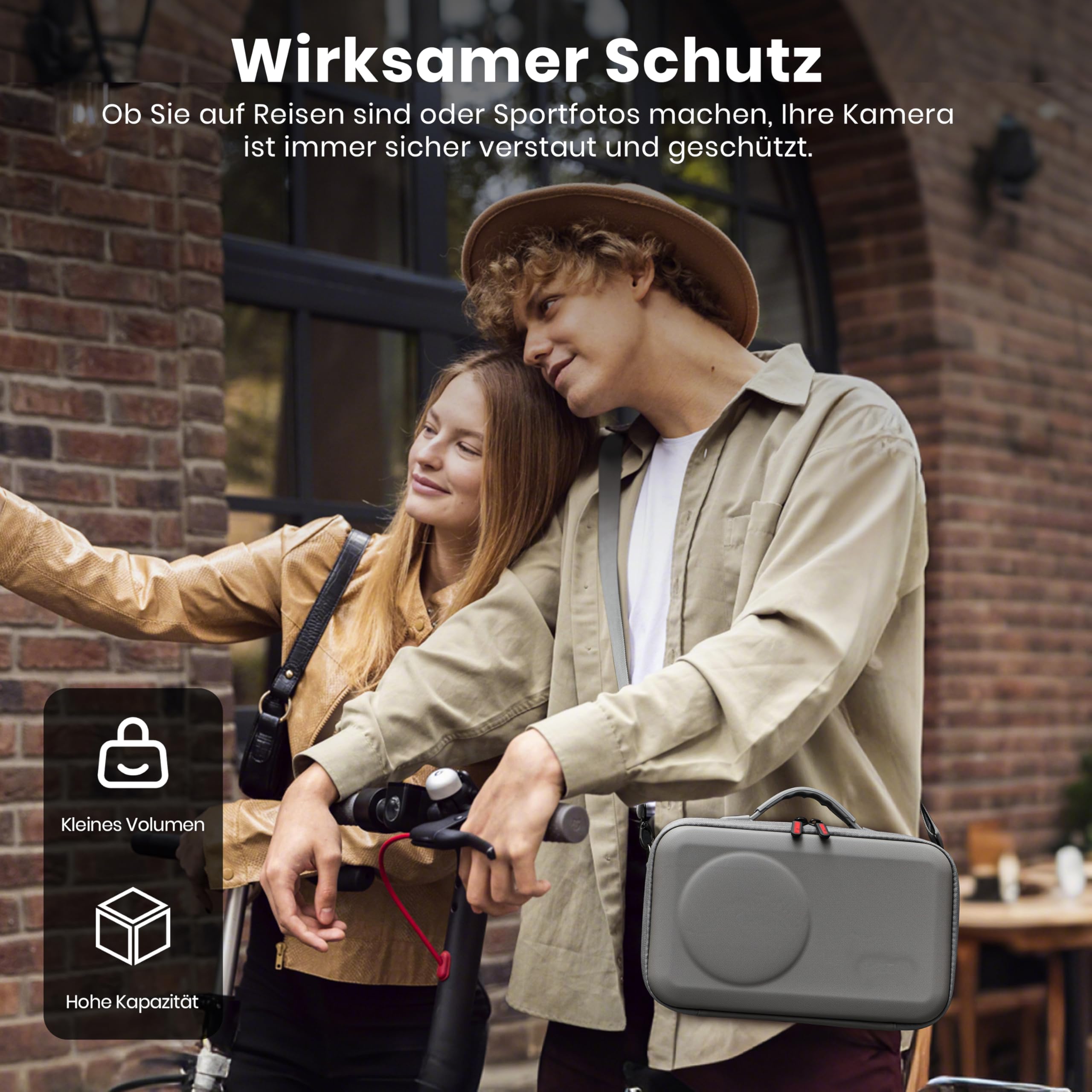 STARTRC Photo Funda Protectora para dji Osmo 360, Estuche de Viaje Portátil de Cuero PU con Correa para Hombro, Bolsa de Almacenamiento para Cámara y Accesorios