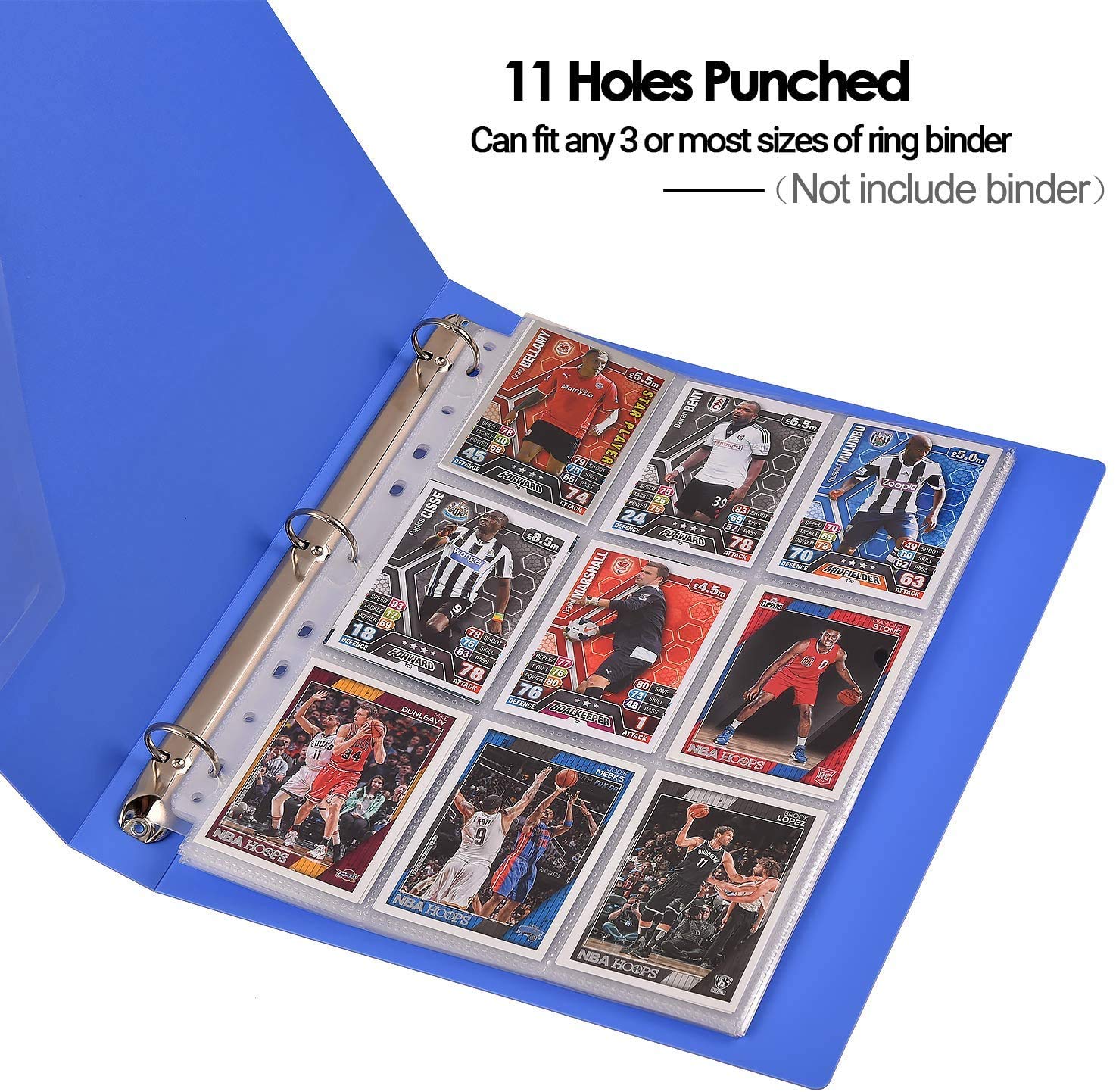 Pochettes simple face pour cartes à collectionner, porte-album, 9 poches, protecteurs de jeu en plastique transparent, cartes de Baseball Pokemon, 50 Pages Pochettes simple face pour cartes à collectionner, porte-album, 9 poches, protecteurs de jeu en plastique transparent, cartes de Baseball Pokemon, 50 Pages