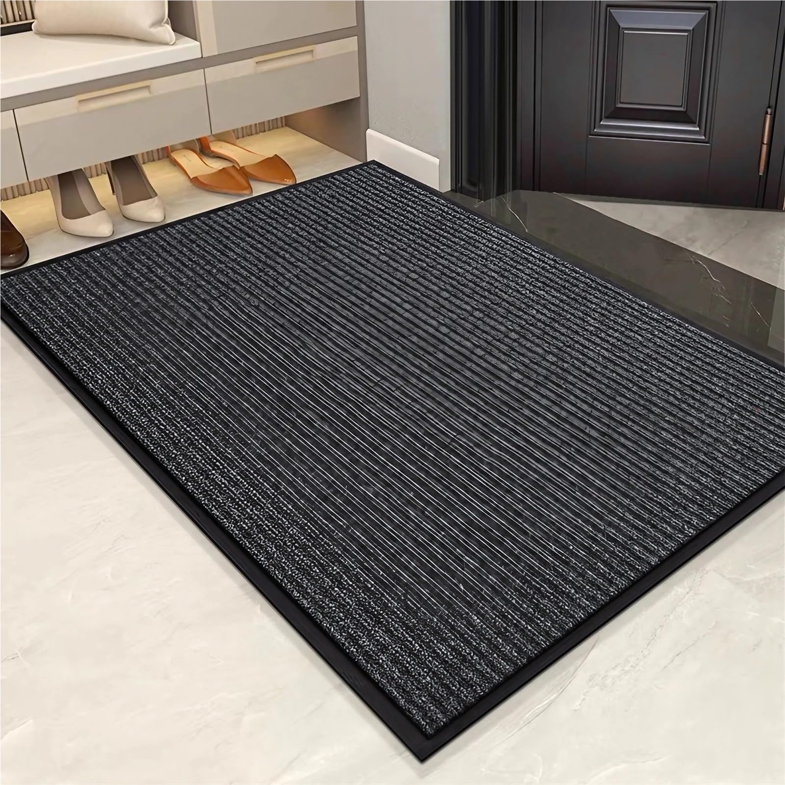 Zerbino Ingresso Interno Impermeabile E Lavabile, Tappeto Cucina Antiscivolo In Gomma Super Assorbente, Stuoia Cattura Sporco Moderna per Entrata, Da Esterno(100 x 120 cm)
