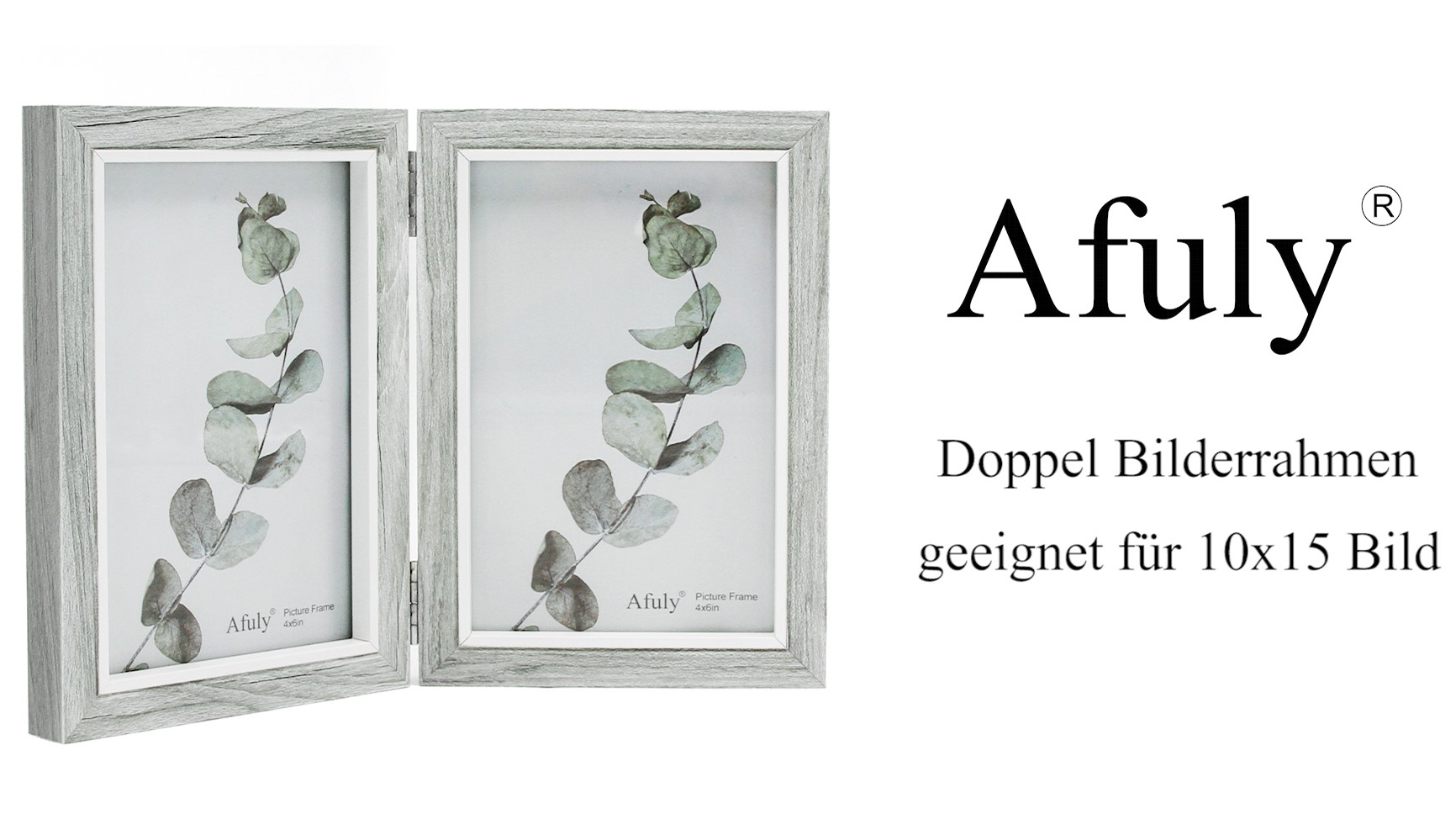 Afuly 10x15 Bilderrahmen Grau Weiß Doppelt Holz für 2 Bilder Collage Moderne Shabby Deko Family Haustier Geschenk – Bild 8