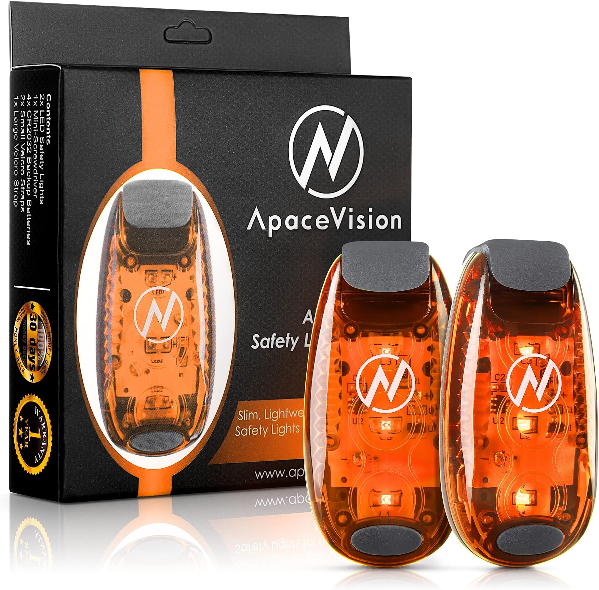 LED Safety Light (2 Pack) - Clip On Strobe/Running Lights for Runners, Dog, Bike, Walking, Boat, Kayak, Stroller and More - High Visibility Accessories for Your Reflective Gear, Bicycle