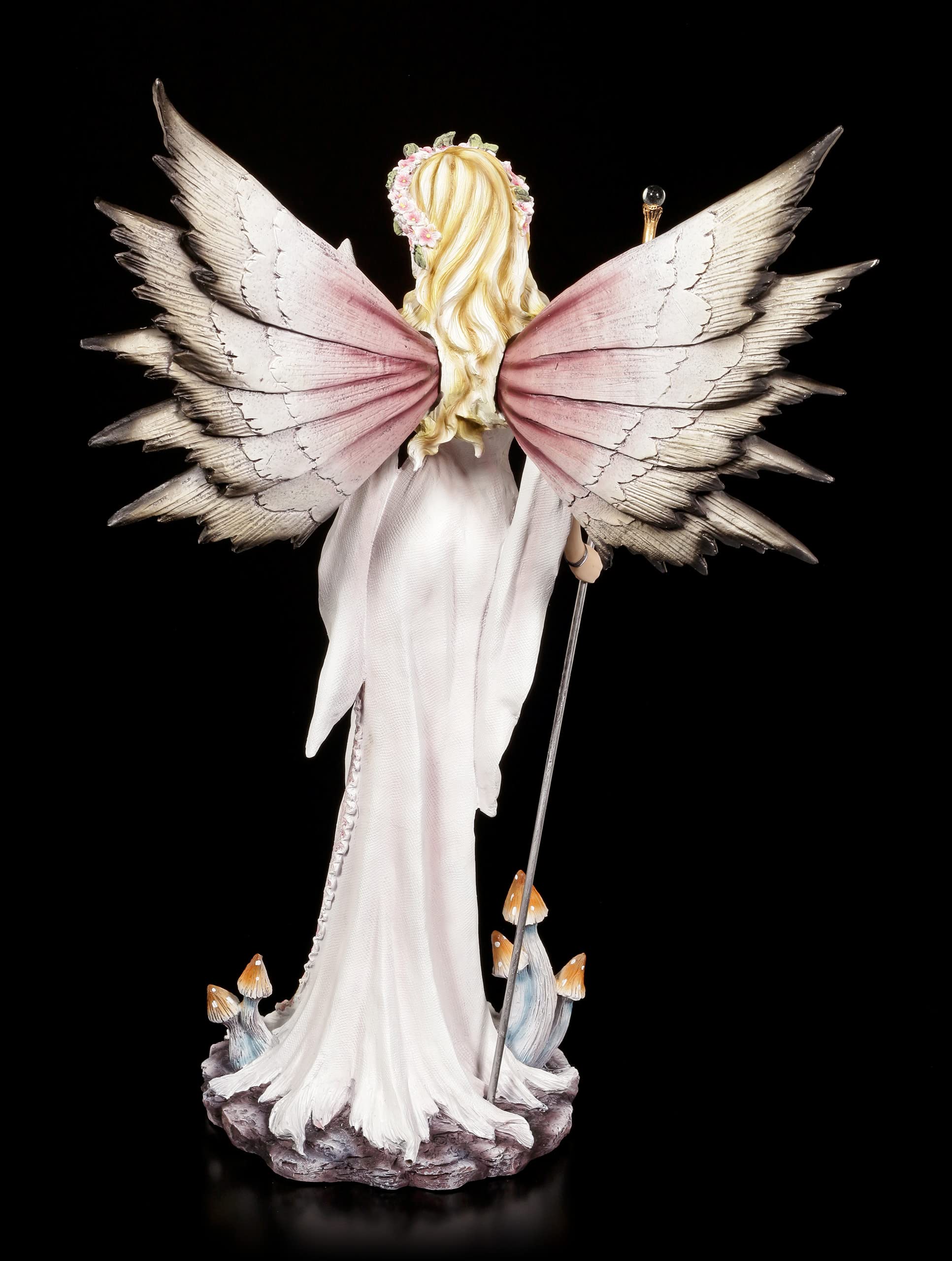 Magische Elfen Figur mit weißer Taube | Schutzengel Statue Fairy
